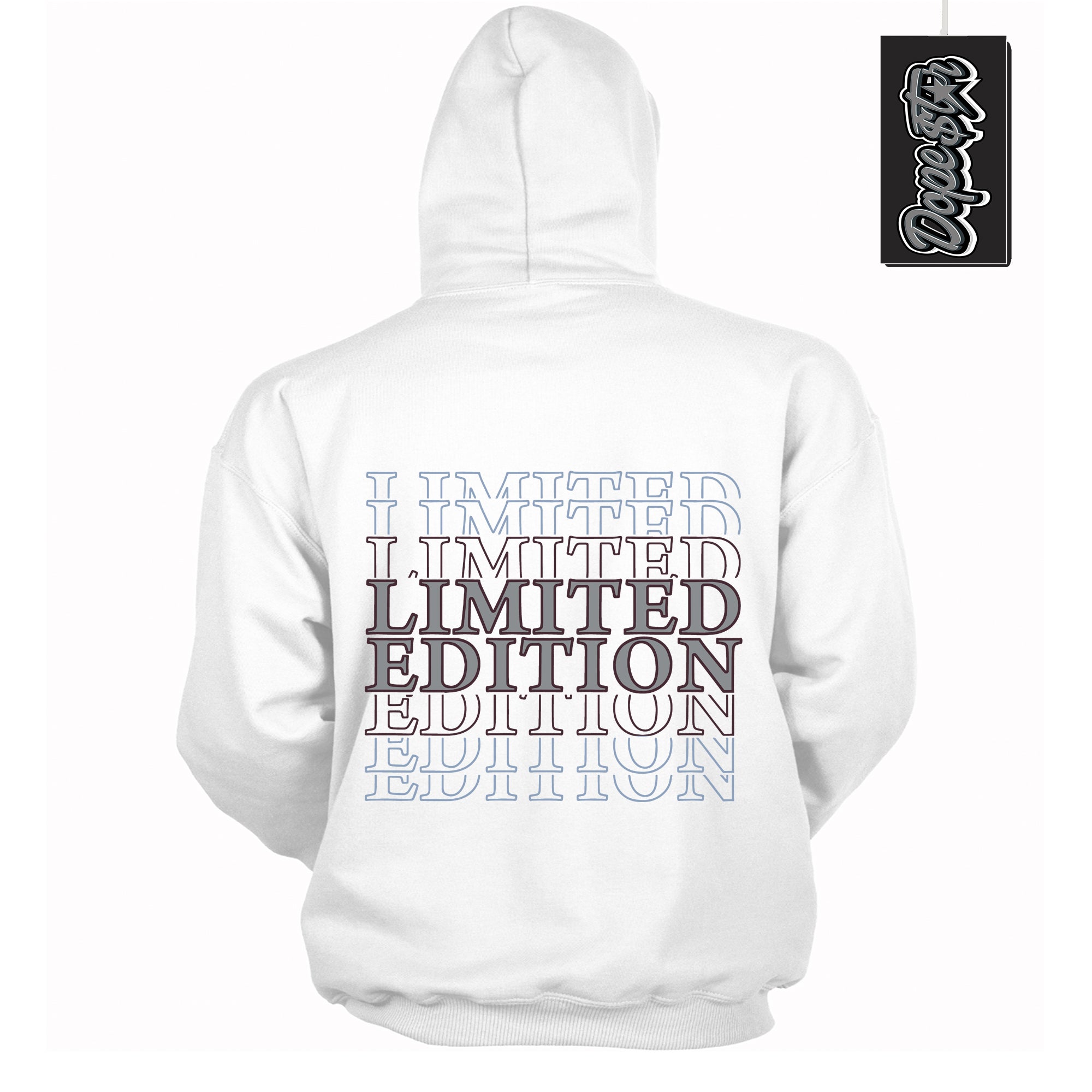 Cool White Hoodie with “ Limited Edition ” design that Perfectly Matches Burgundy 5s Sneakers.
