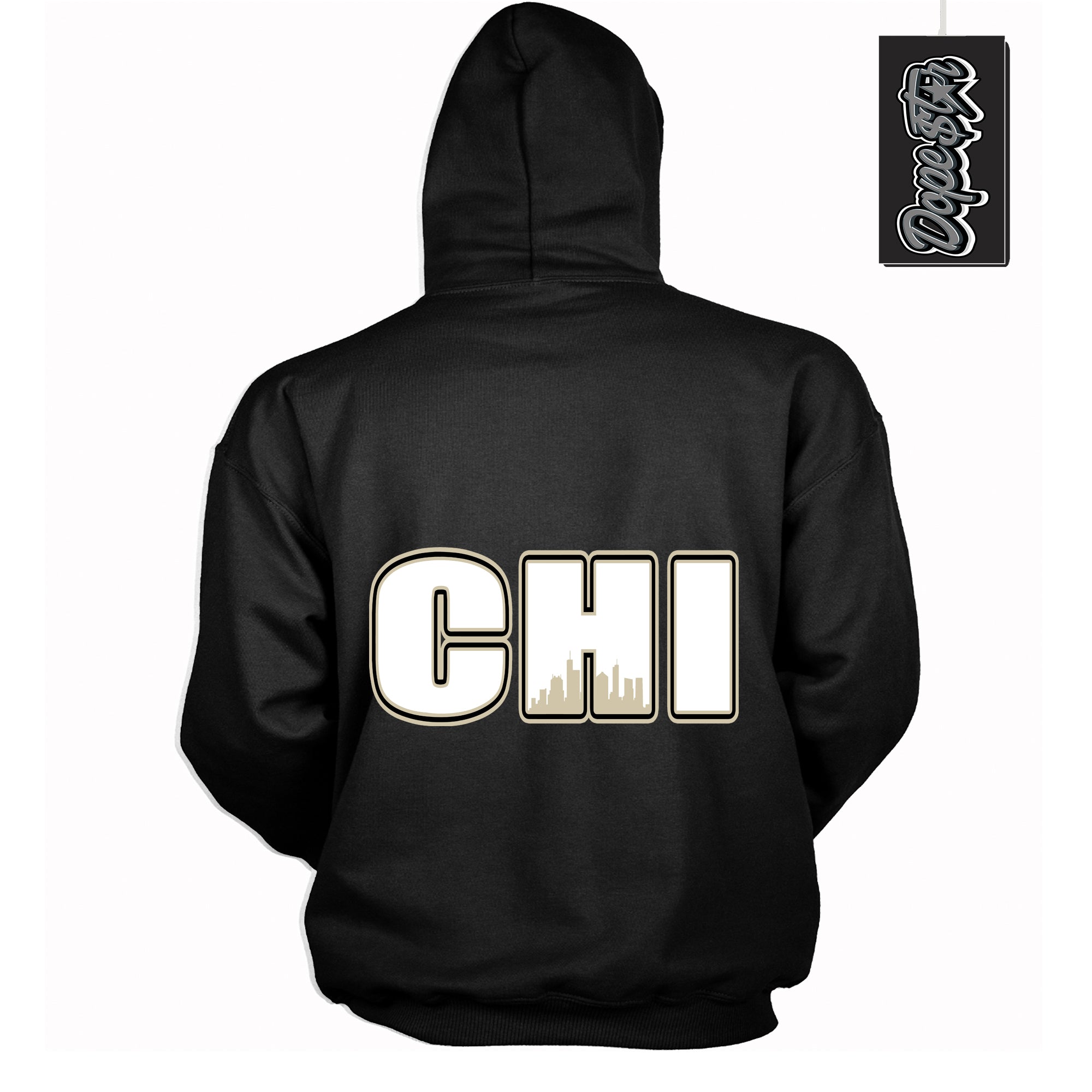 Cool Black Hoodie with “ Chicago ” design that Perfectly Matches Gratitude 11s Sneakers.