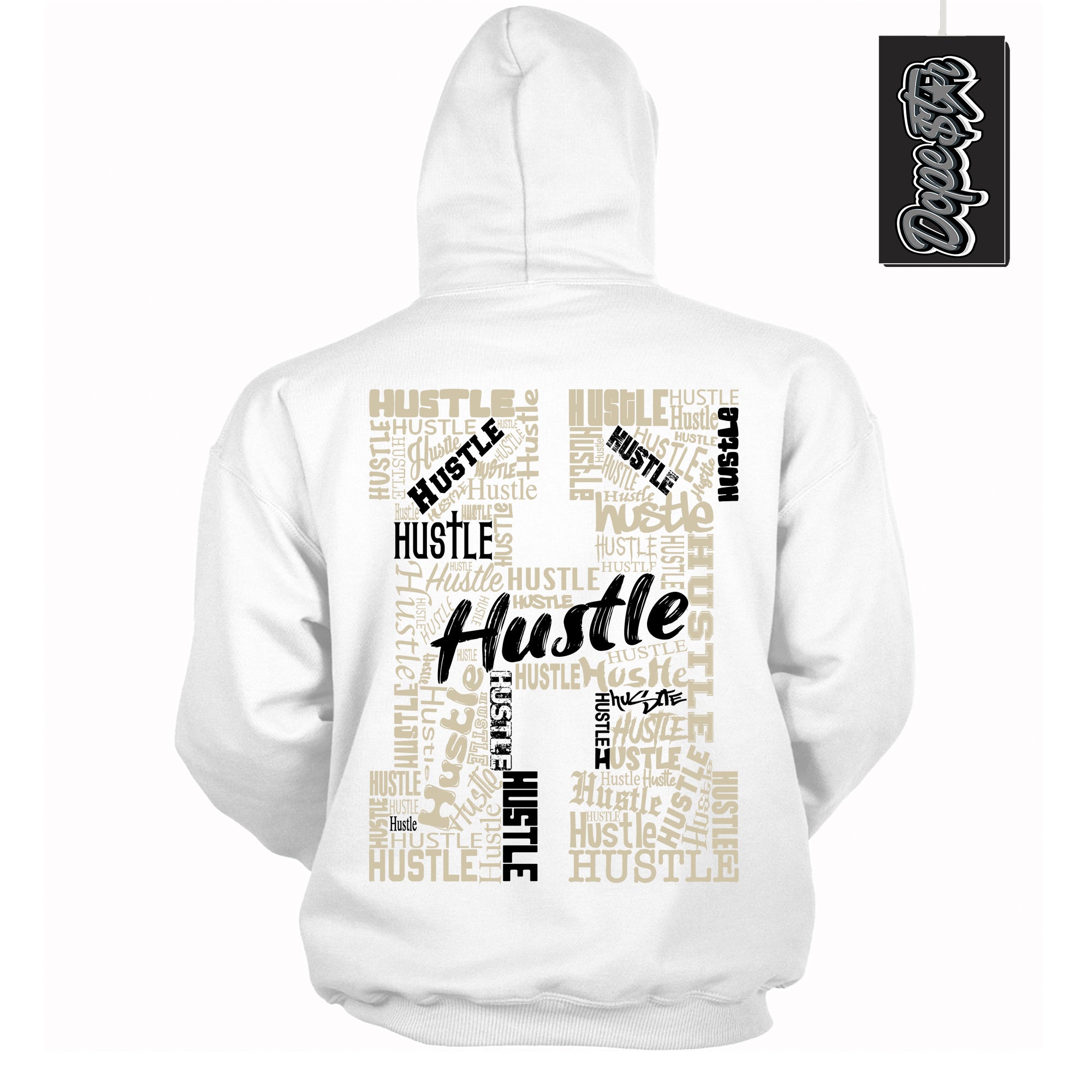 Cool White Hoodie with “ Hustle H ” design that Perfectly Matches Gratitude 11s Sneakers.