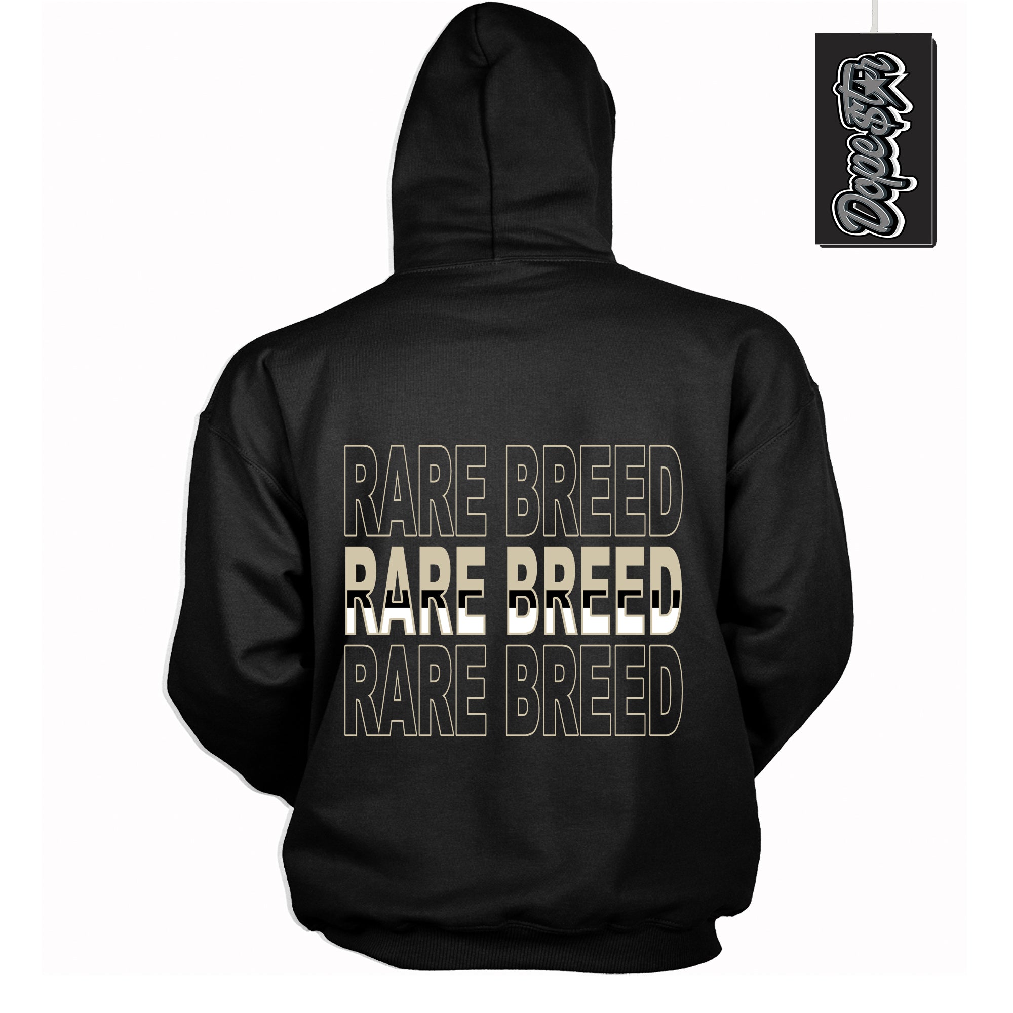 Cool Black Hoodie with “ Rare Breed ” design that Perfectly Matches Gratitude 11s Sneakers.