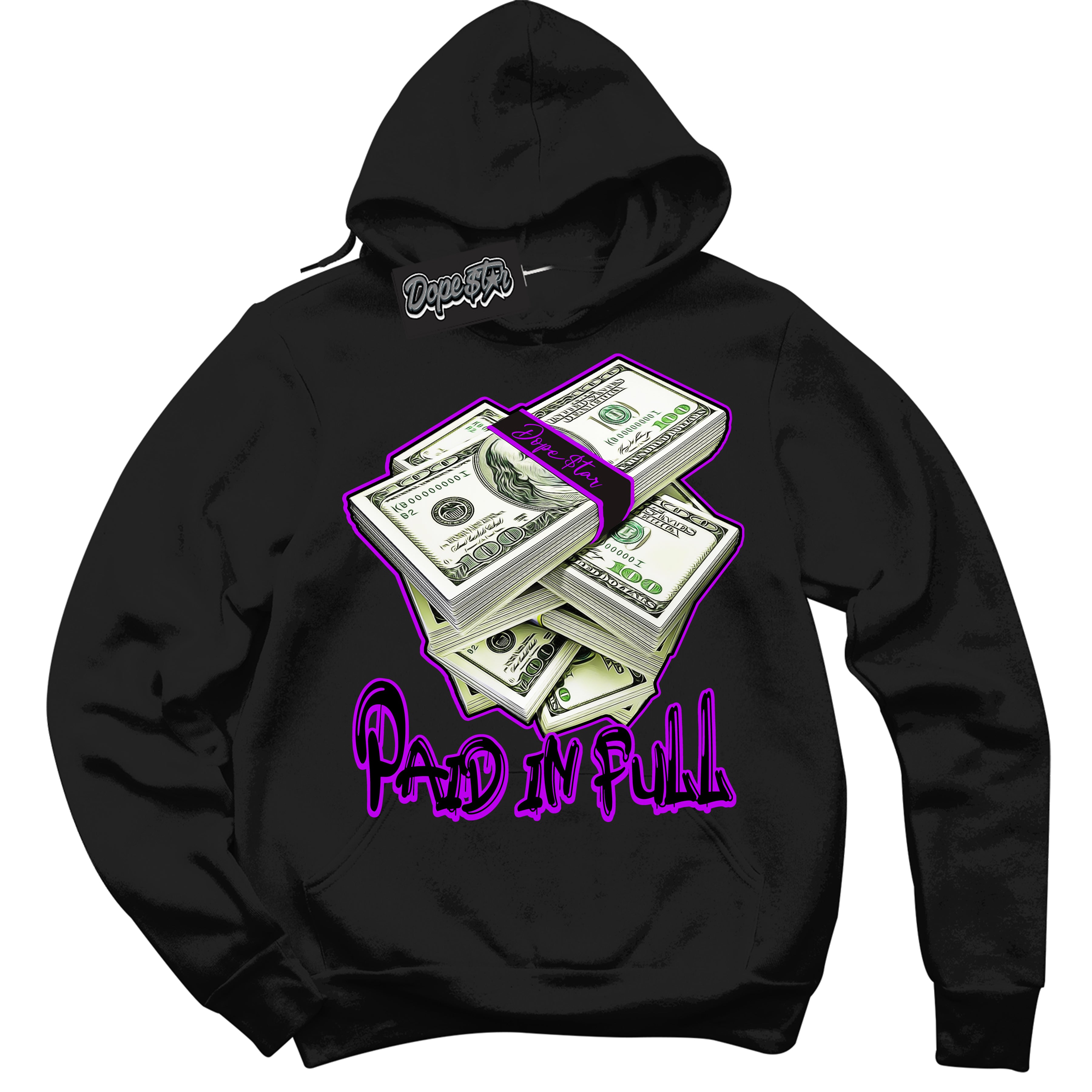 Cool Black Hoodie with “ Paid In Full ” design that Perfectly Matches RTKT Genesis Dunk Sneakers.