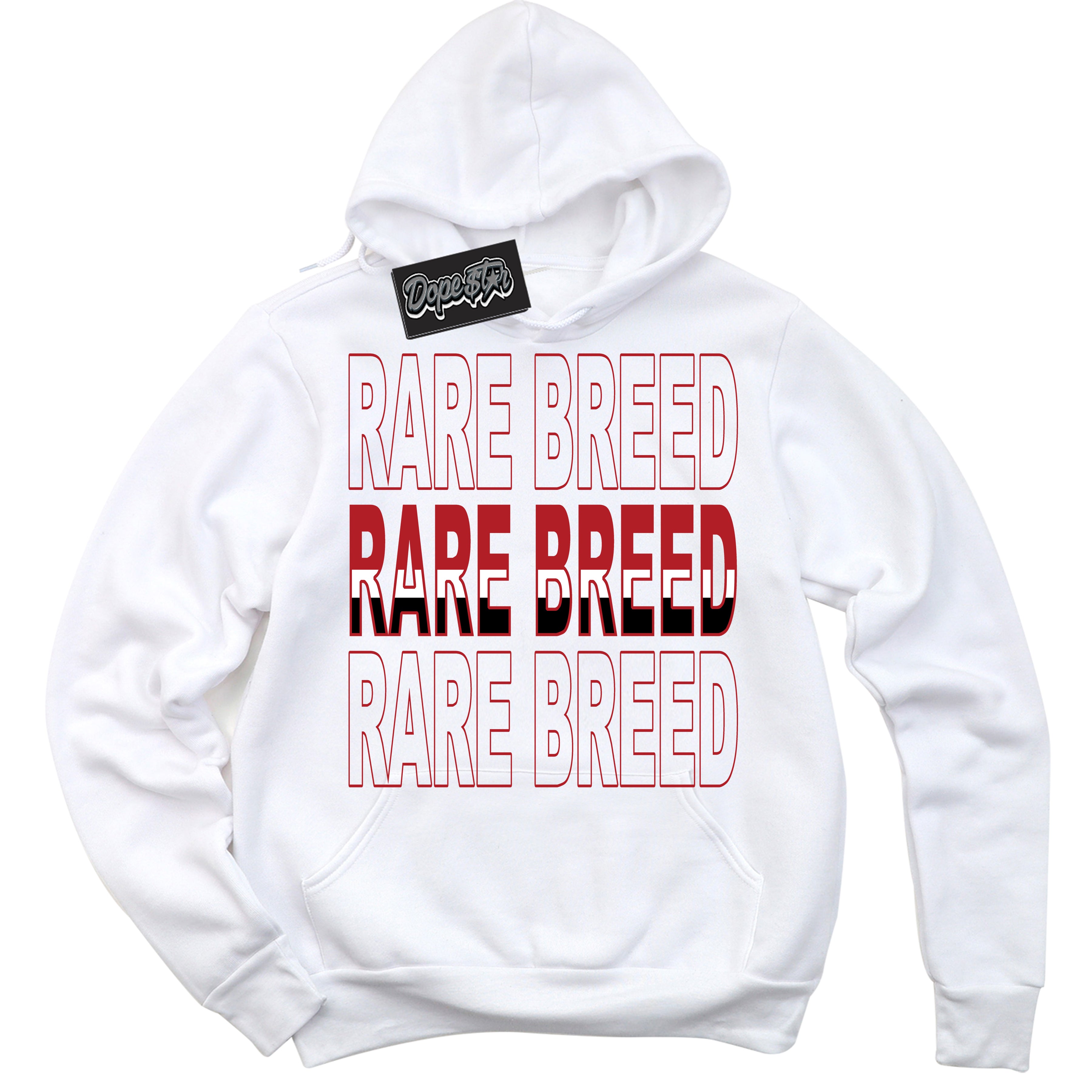 Cool White Hoodie with “ Rare Breed ” design that Perfectly Matches Taxi Flip 12s Sneakers.