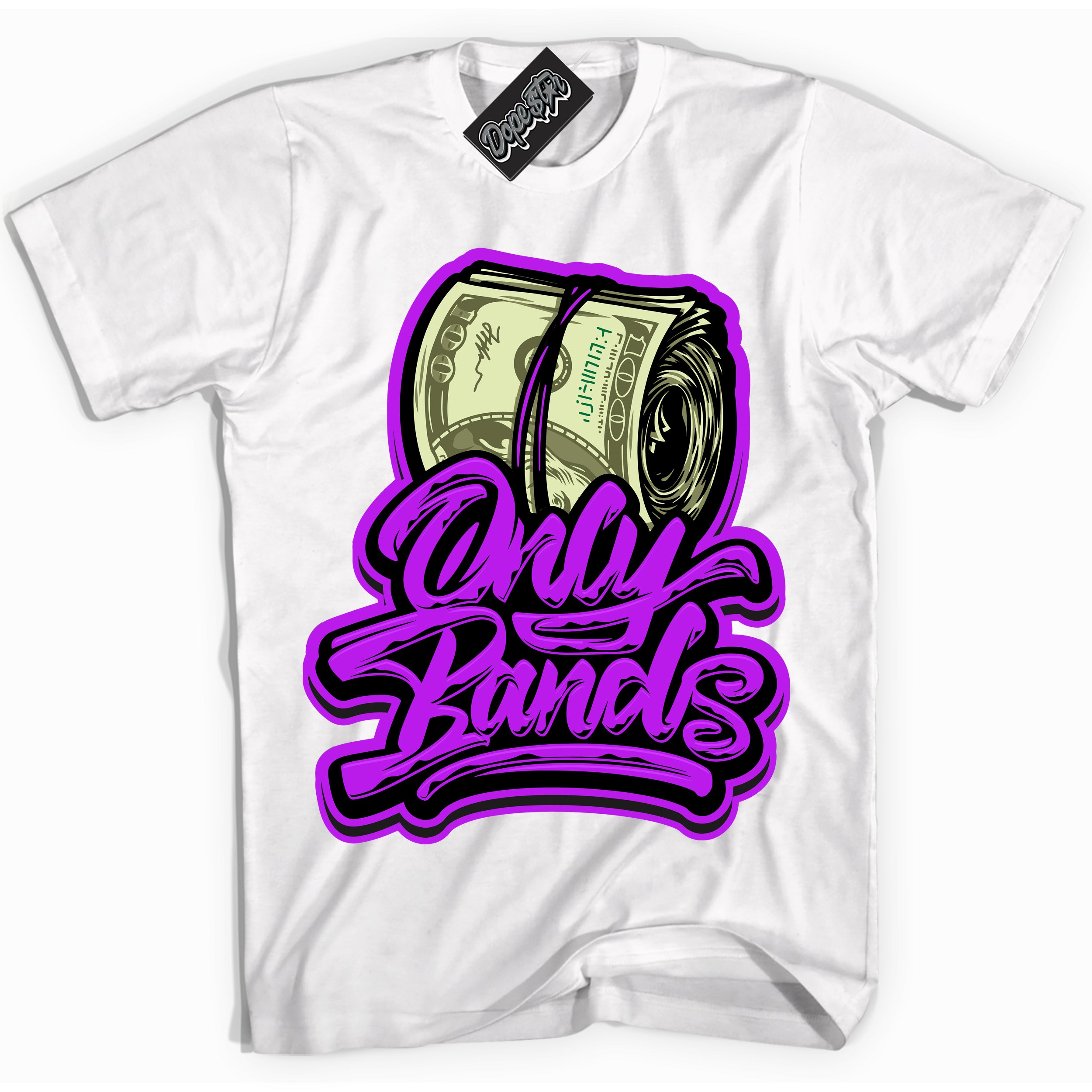 Cool White Shirt with “ Only Bands” design that perfectly matches RTKT Genesis Dunk Sneakers.