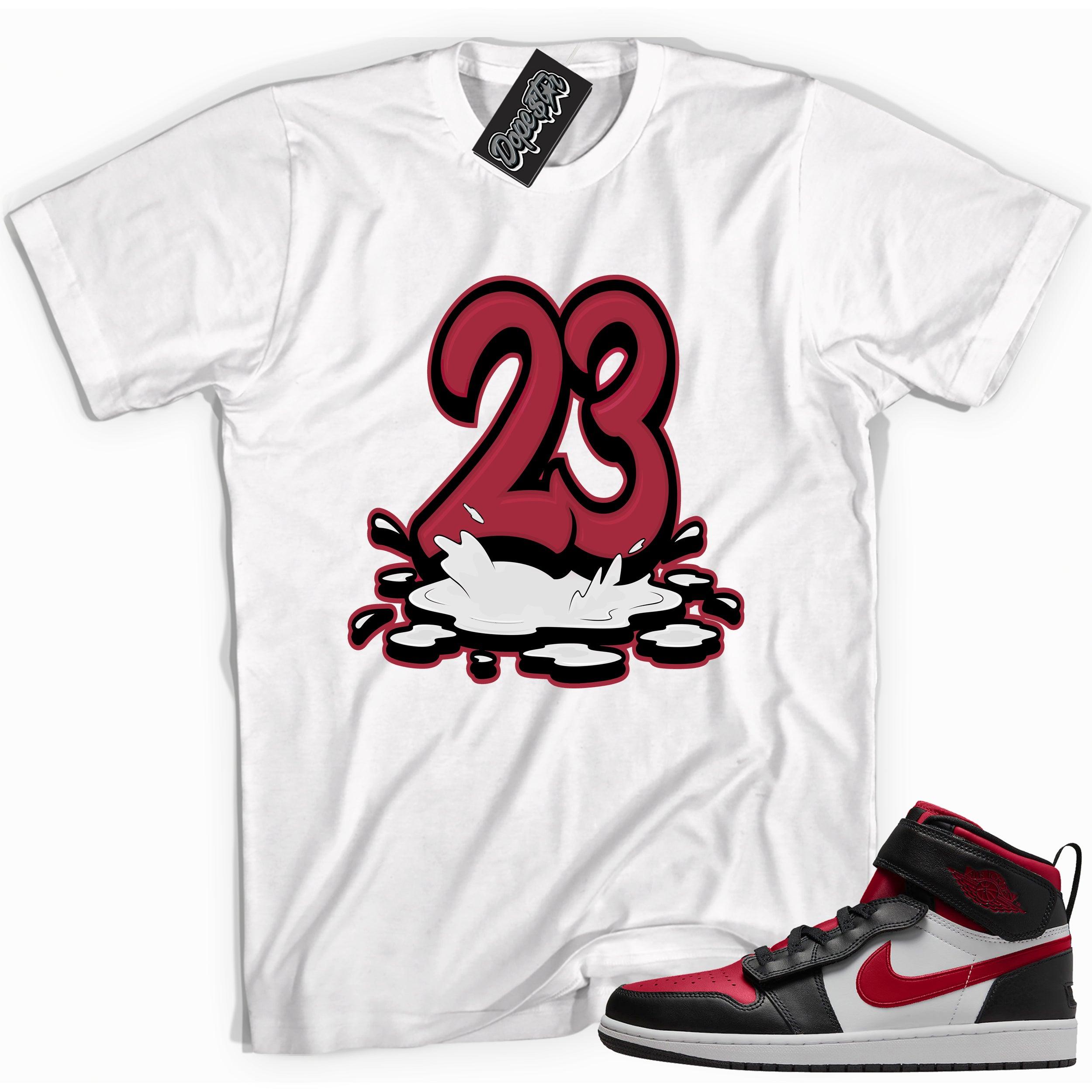 23 Melting Shirt AJ 1 High FlyEase Black White Fire Red photo