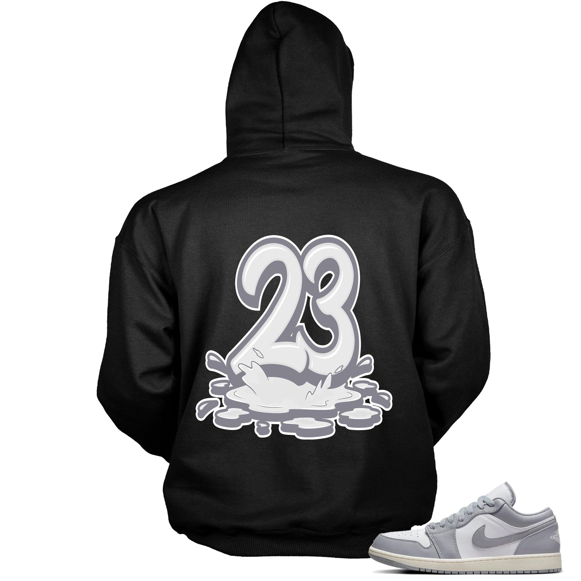 Number 23 Melting Hoodie AJ 1 Low Vintage Stealth Grey photo