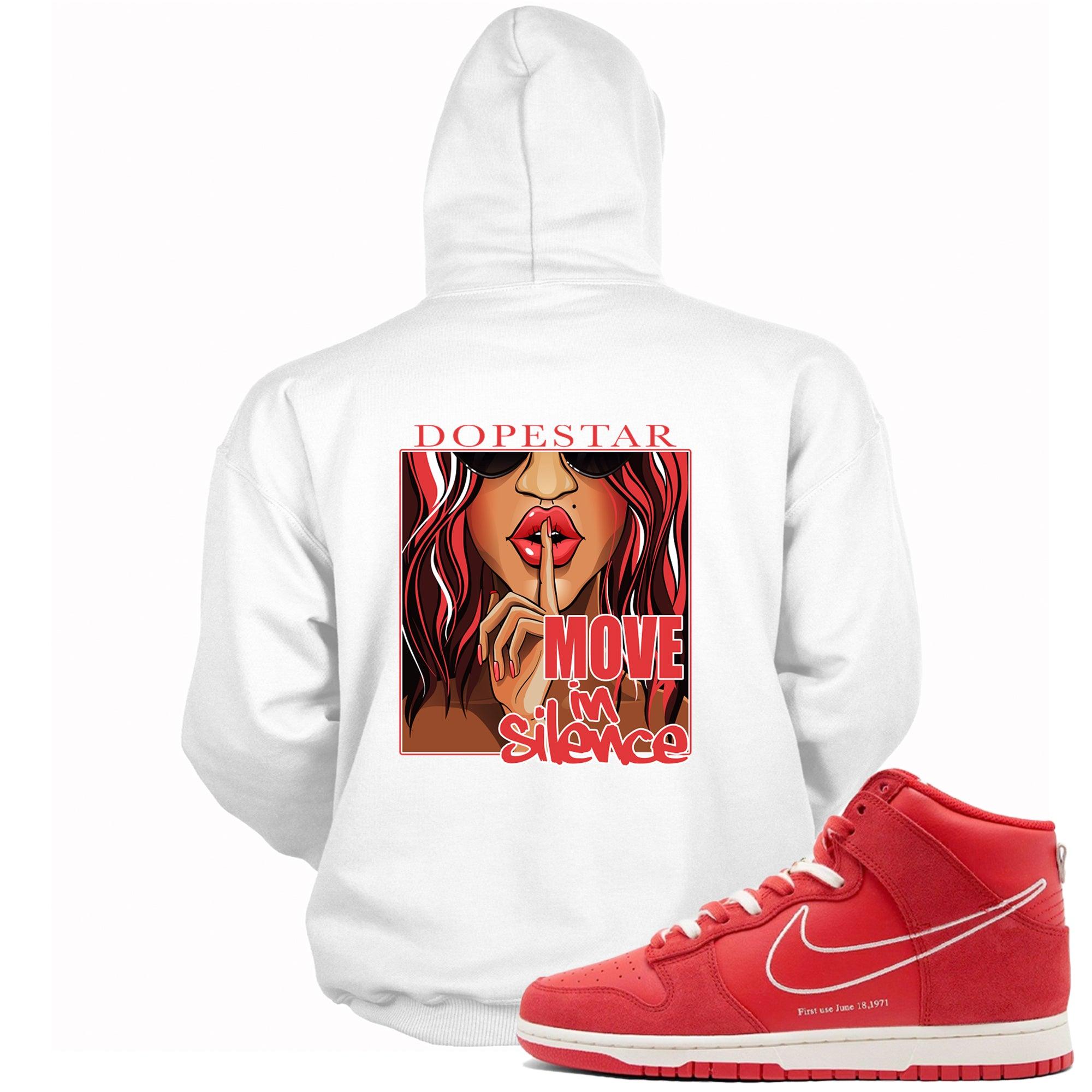 Dunk High First Use Red Hoodie Move In Silence
