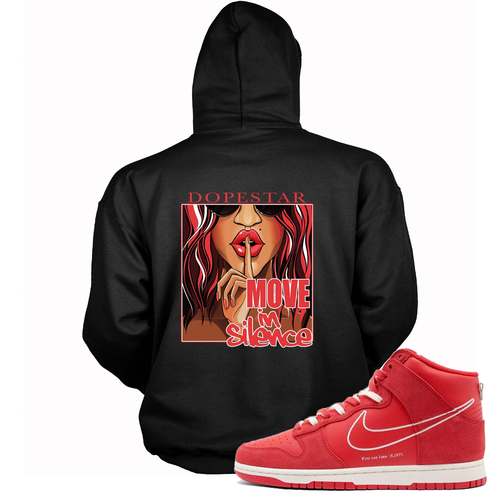 Dunk High First Use Red Hoodie Move In Silence