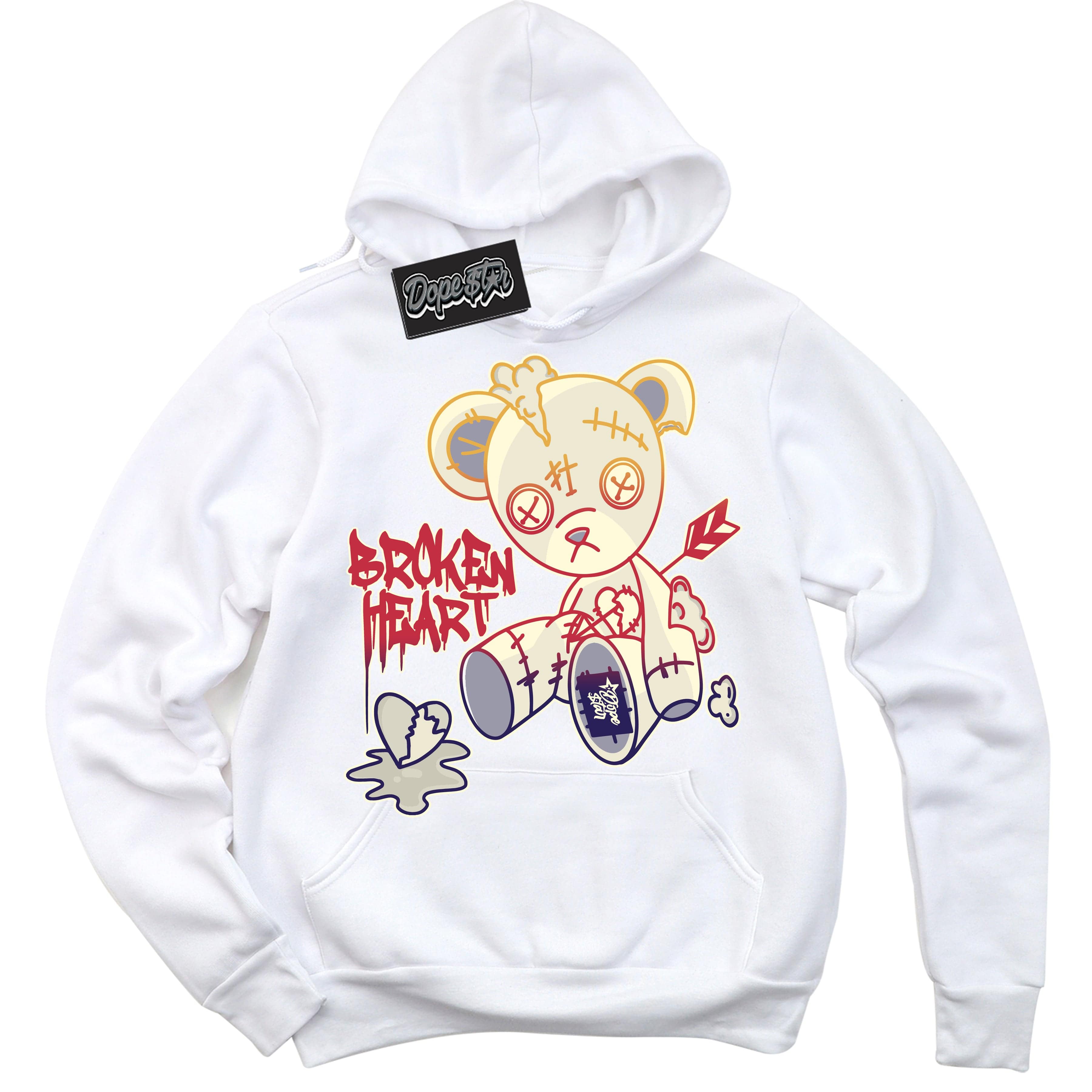 J Balvin Sunset 3s DopeStar Hoodie Broken Heart Bear Graphic
