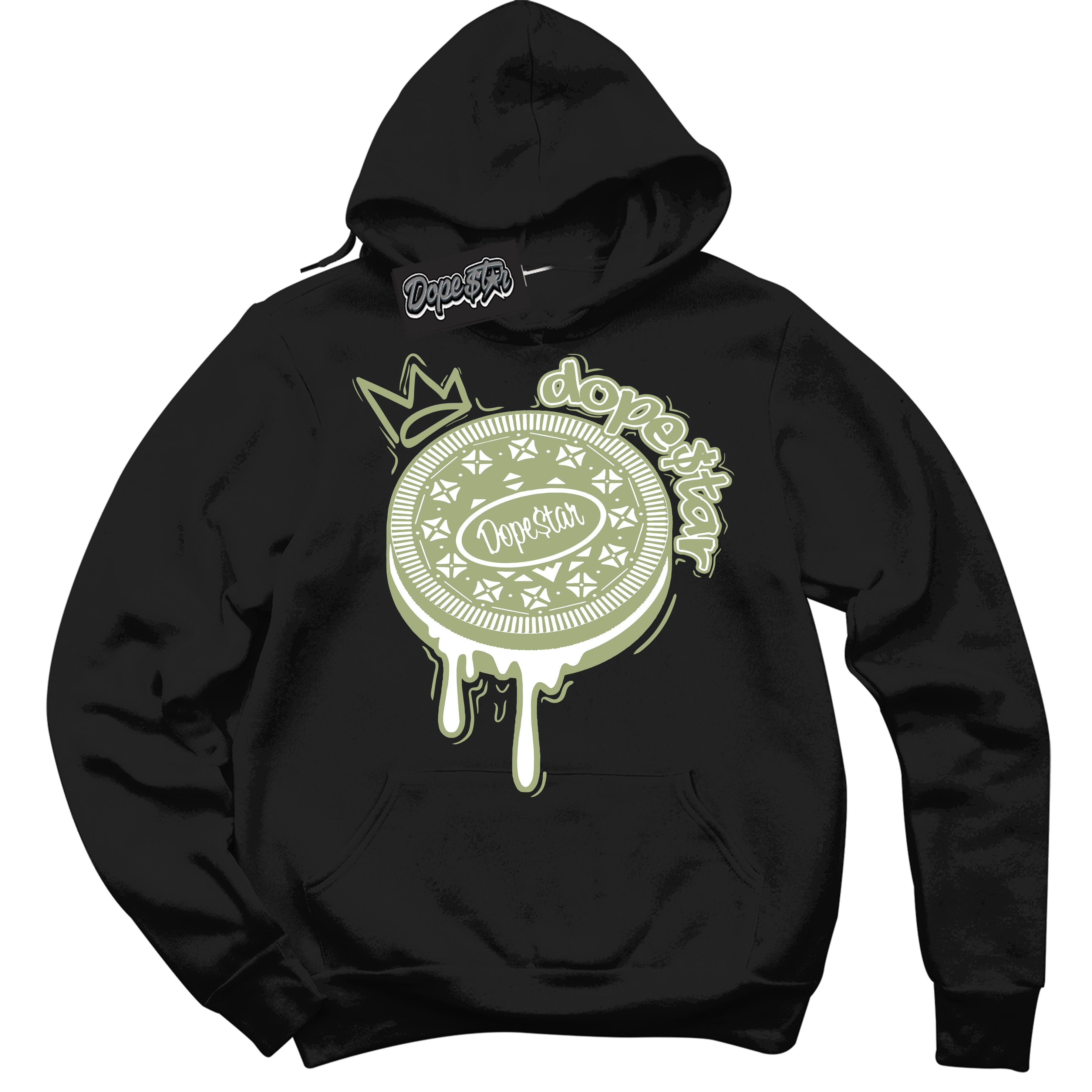 Cool Black Hoodie with “ Oreo DS ”  design that Perfectly Matches Safari Oil Green Dunk.
