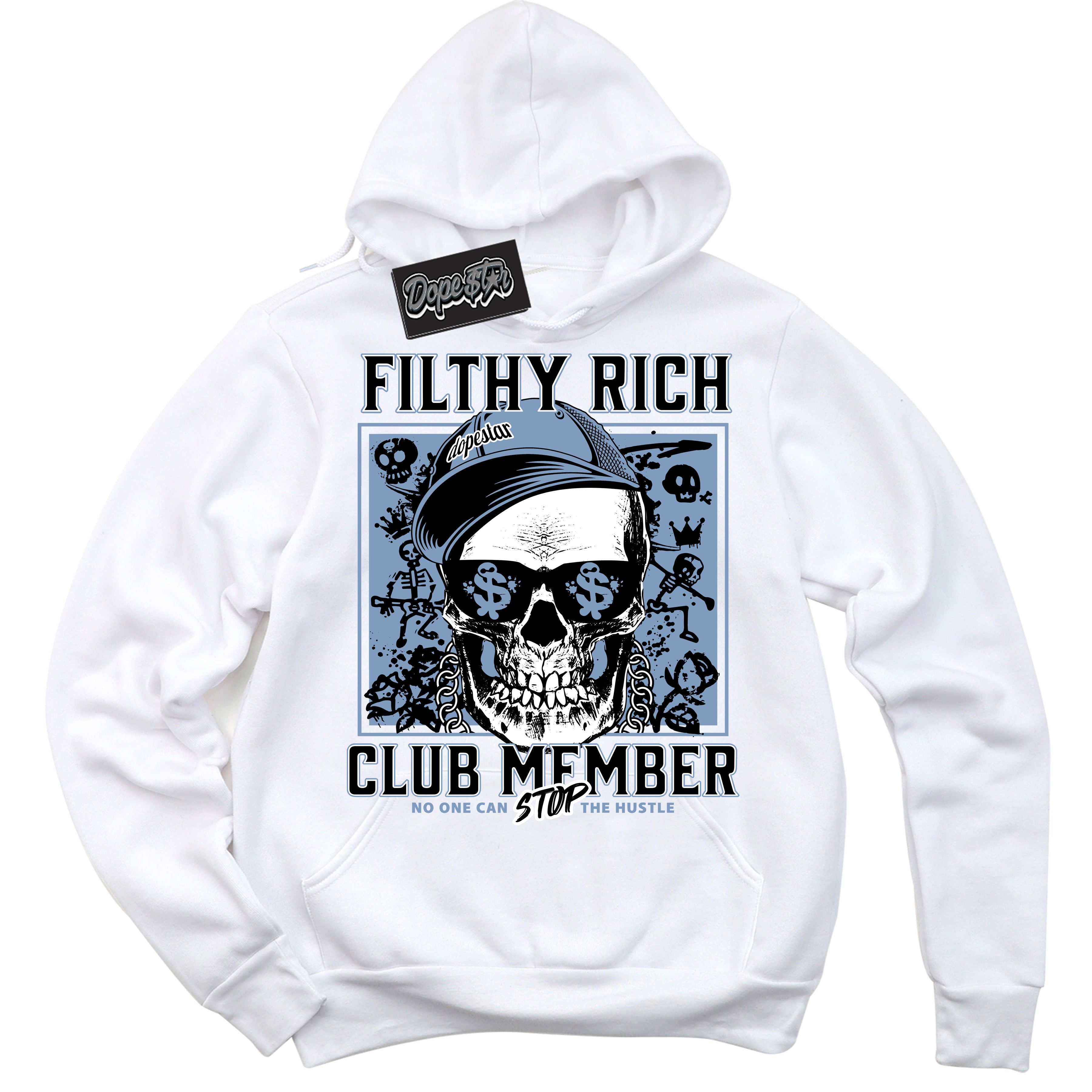 Cool White Hoodie with “ Filthy Rich ”  design that Perfectly Matches Space Jam 11s Sneakers.