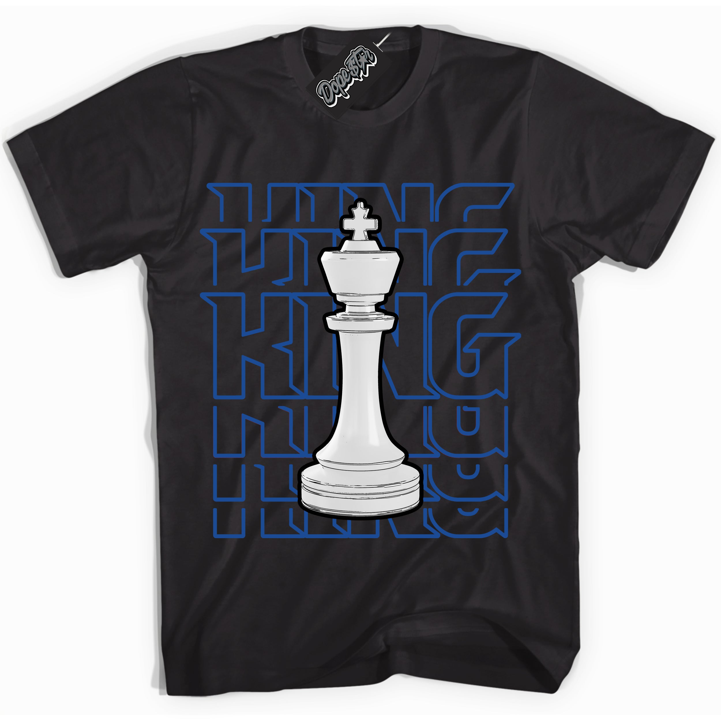 AJ12 Retro Blueberry ‘King Chess’ – Black Streetwear T-Shirt | Sneaker Matching shirt for AJ12 Retro Blueberry | Men's and Women's Streetwear Graphic Tee by Sneaker Shirts Outlet.
