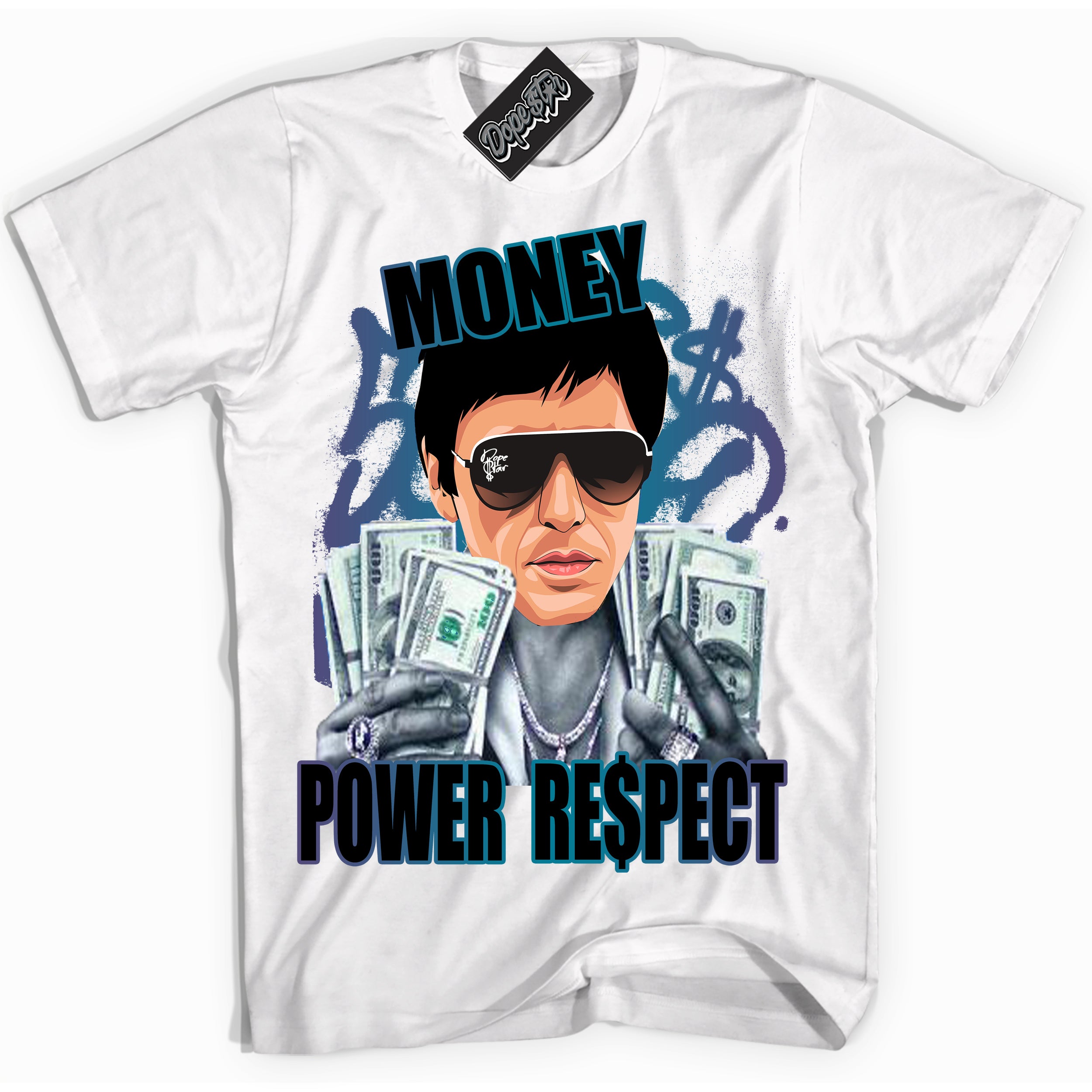 Cool White Shirt with “ Tony Montana” design that perfectly matches Love Letter 14s Sneakers.