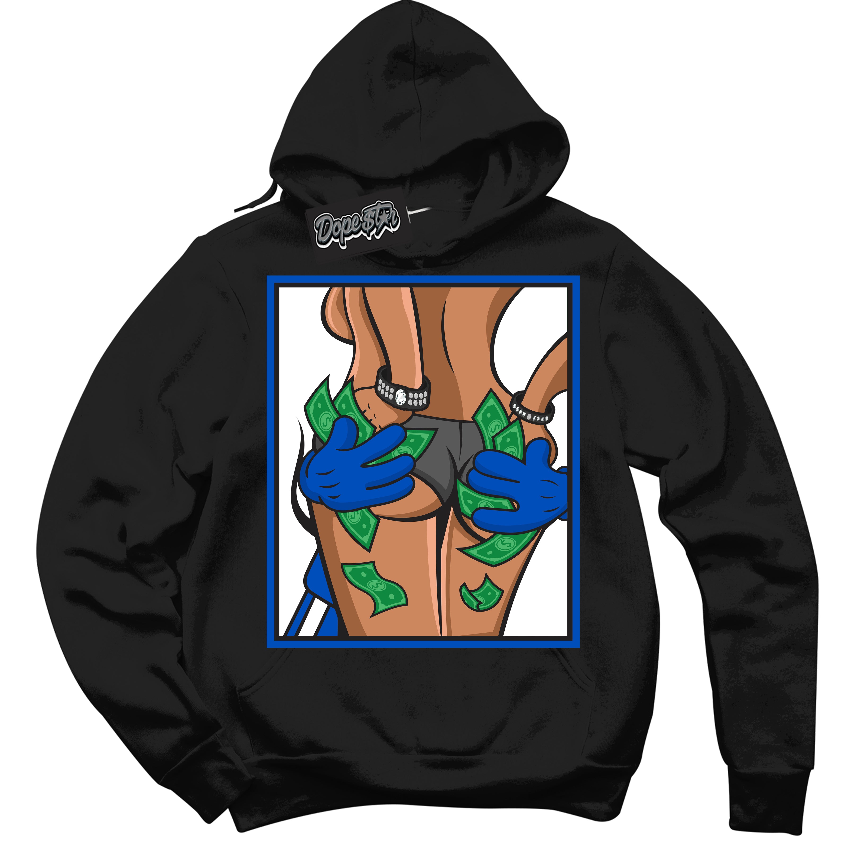 Cool Black Hoodie with “ Money Hands ”  design that Perfectly Matches Quai 54 1s Sneakers.