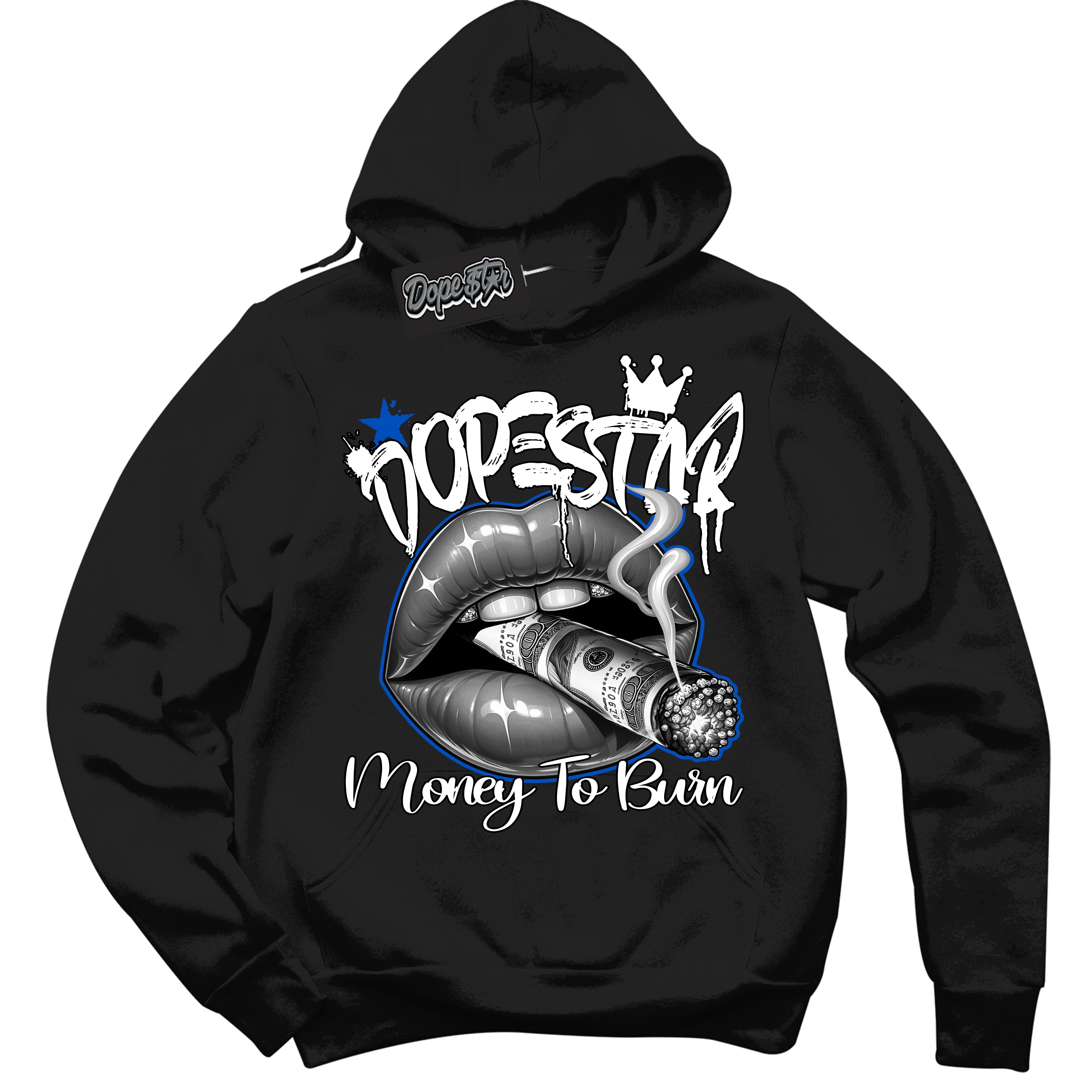 Cool Black Hoodie with “ Money To Burn ”  design that Perfectly Matches Low Quai 54 1s Sneakers.