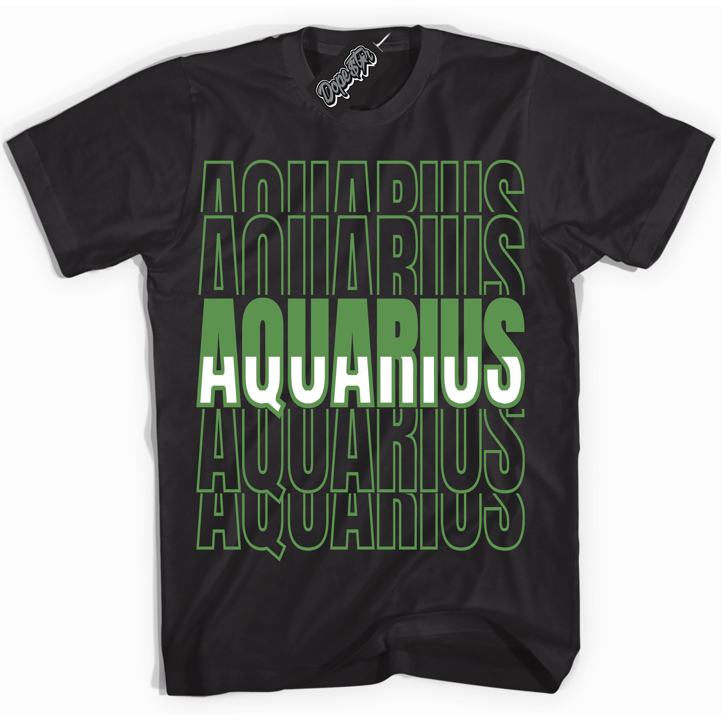 Cool Black Shirt with “ Aquarius ” design that perfectly matches Chlorophyll 1s Jordans.
