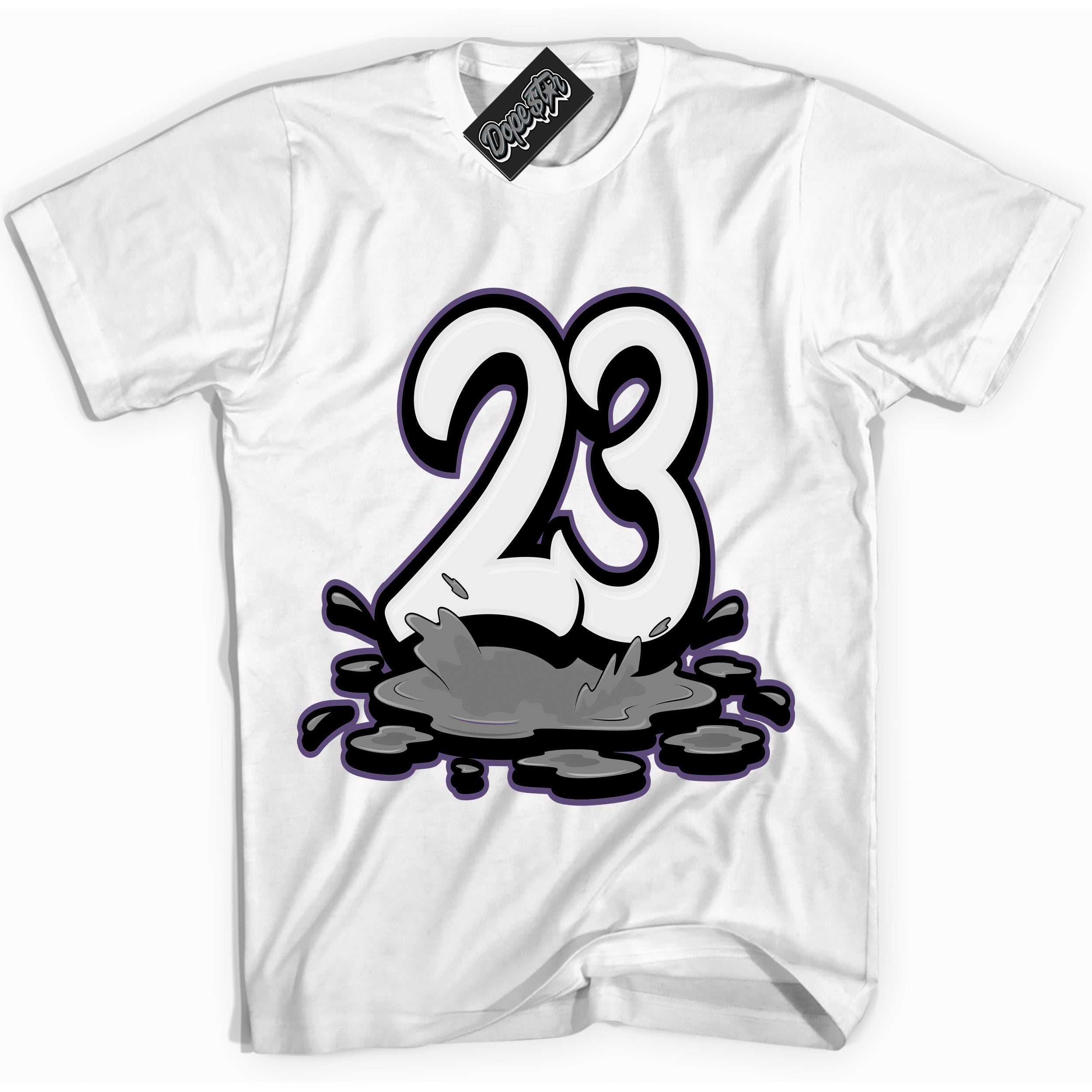 Cool White Shirt with “ 23 Melting” design that perfectly matches Punk Rock 1s Sneakers.