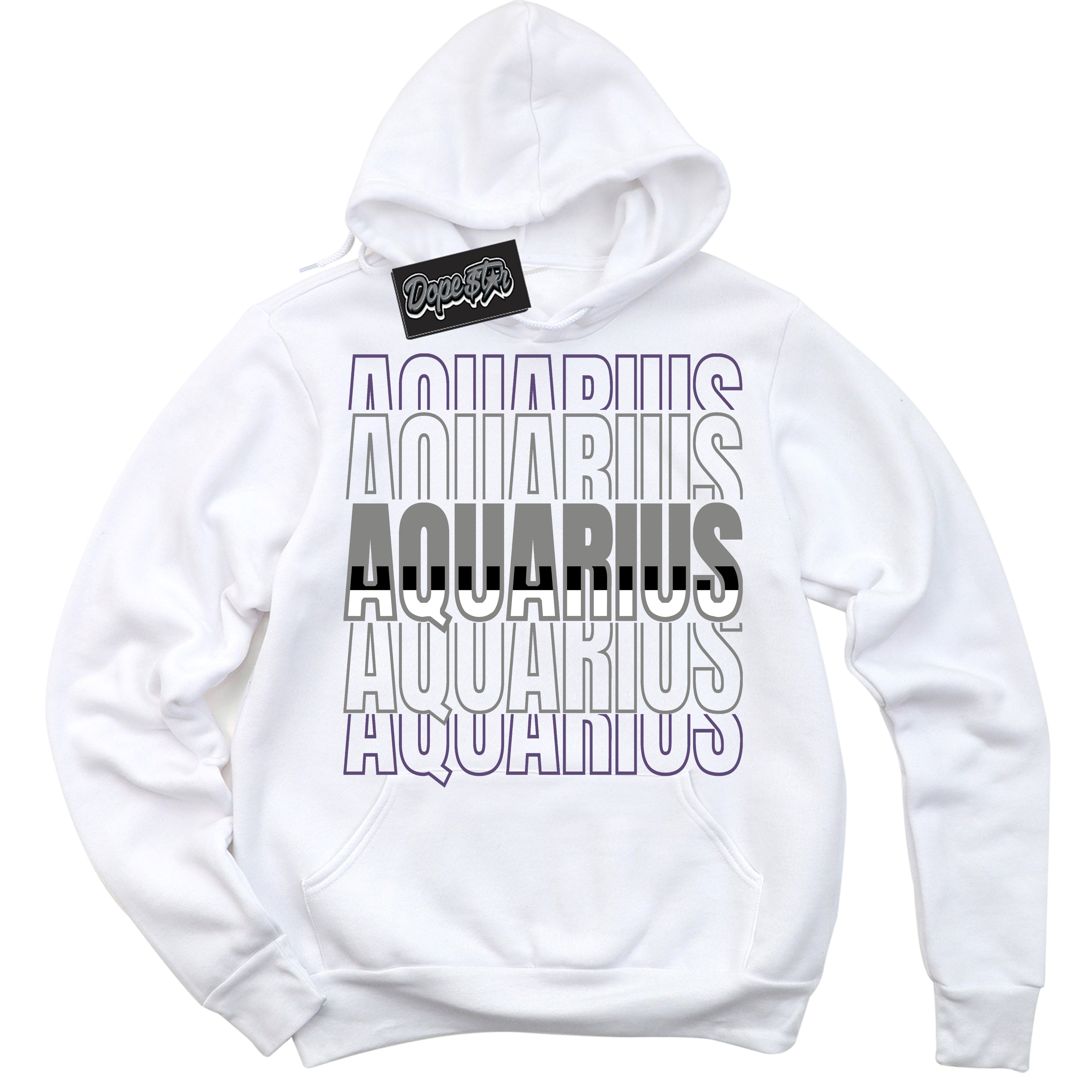 Cool White Hoodie with “ Aquarius ”  design that Perfectly Matches Punk Rock 1s Sneakers.