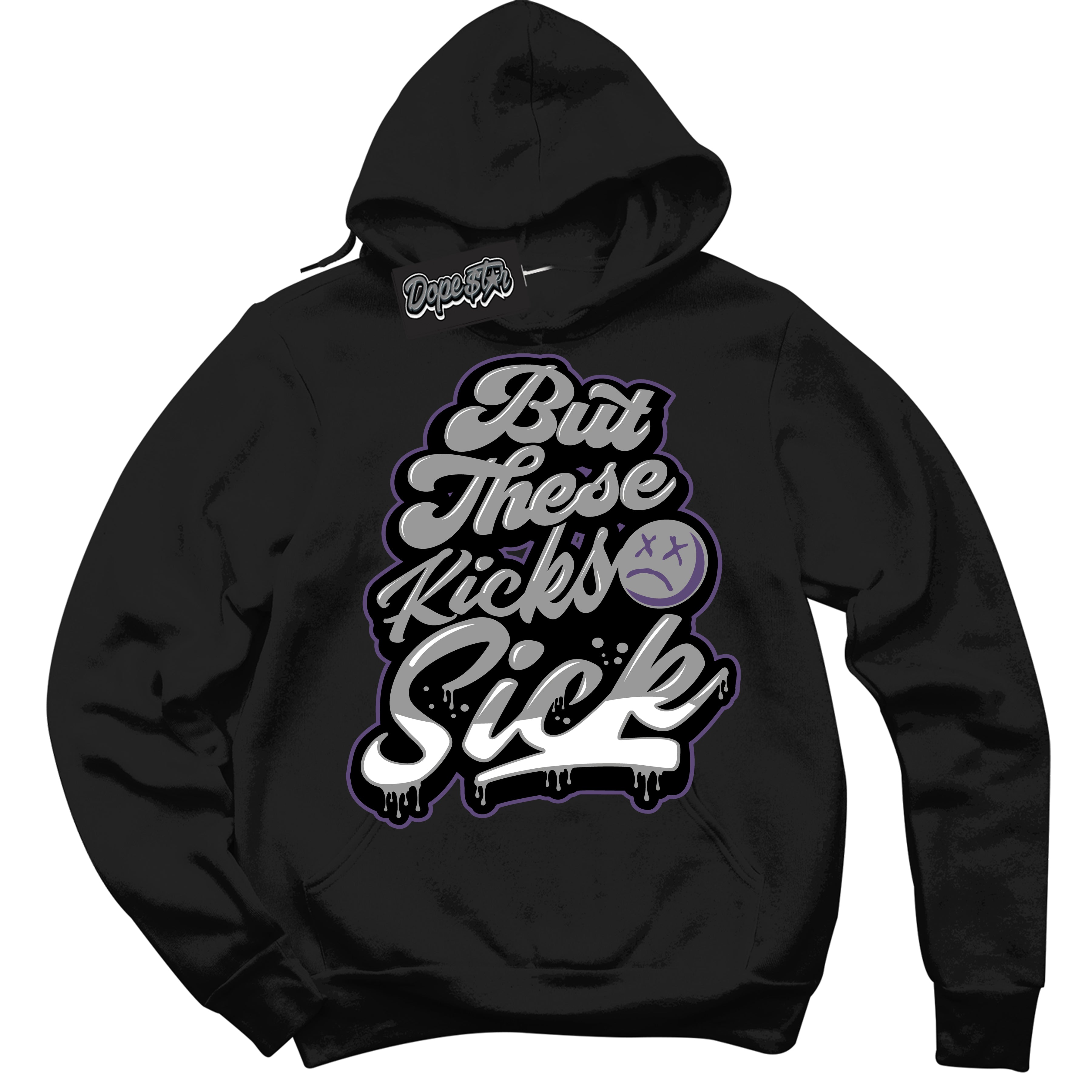 Cool Black Hoodie with “ Kick Sick ”  design that Perfectly Matches Punk Rock 1s Sneakers.