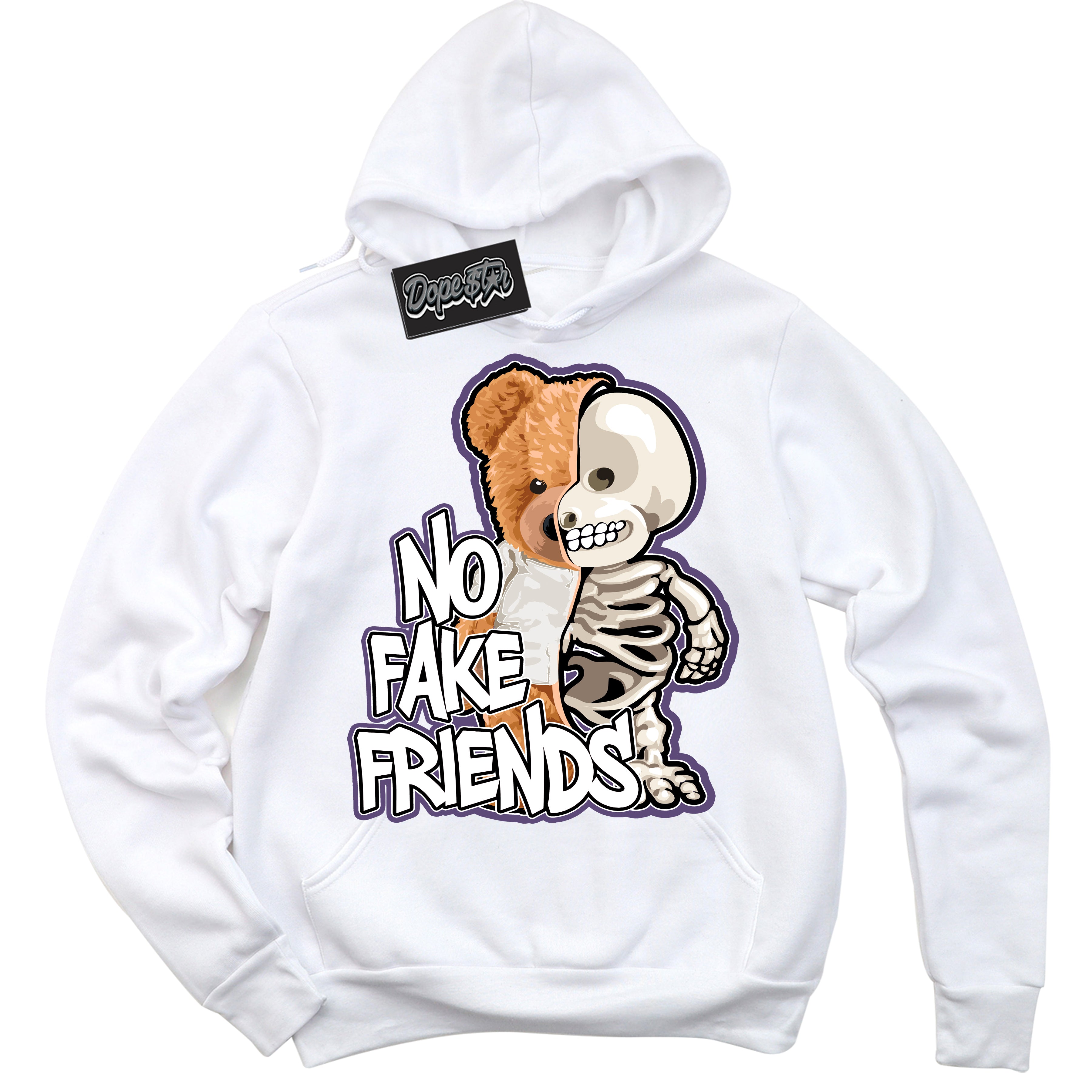 Cool White Hoodie with “ No Fake Friends ”  design that Perfectly Matches Punk Rock 1s Sneakers.