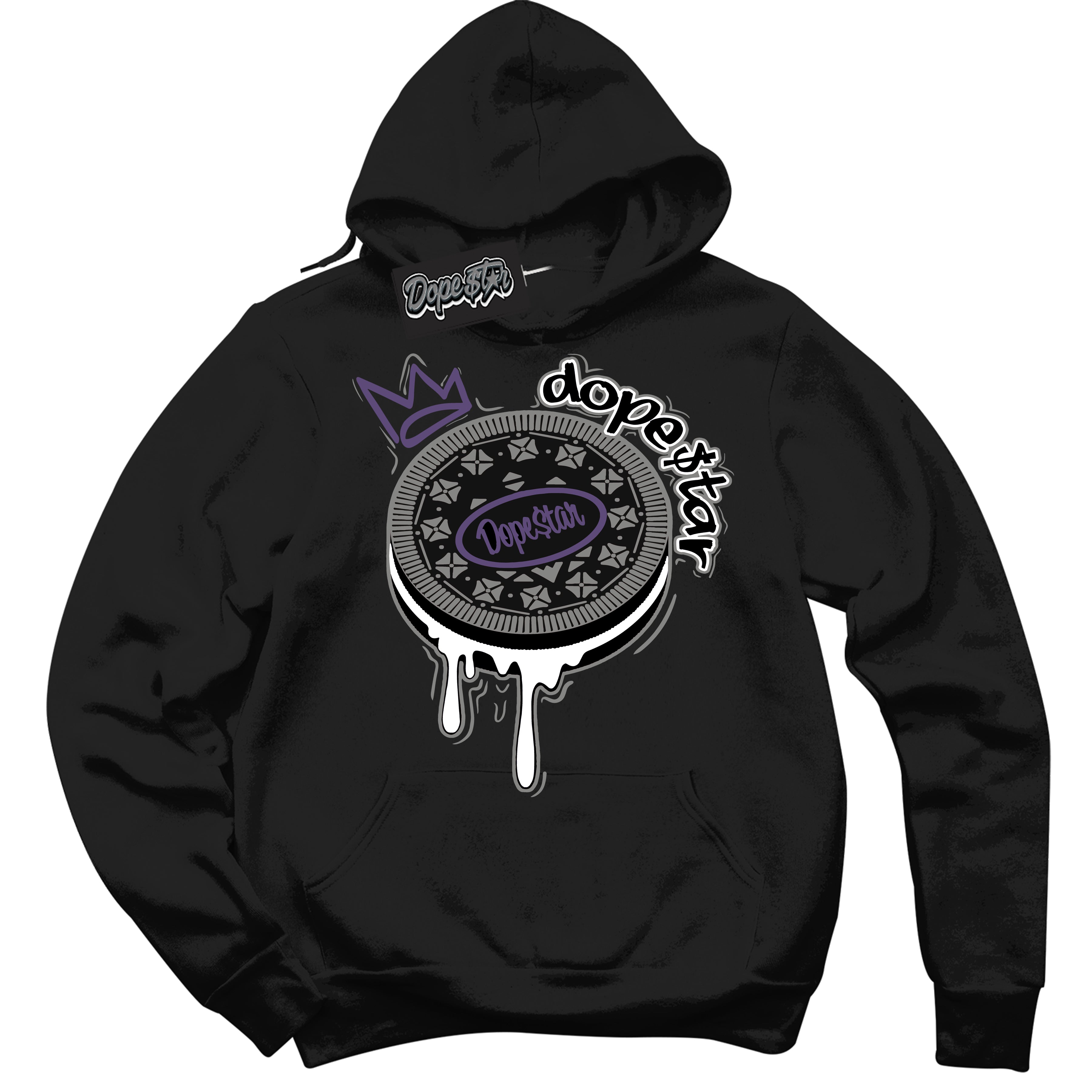 Cool Black Hoodie with “ Oreo DS ”  design that Perfectly Matches Punk Rock 1s Sneakers.