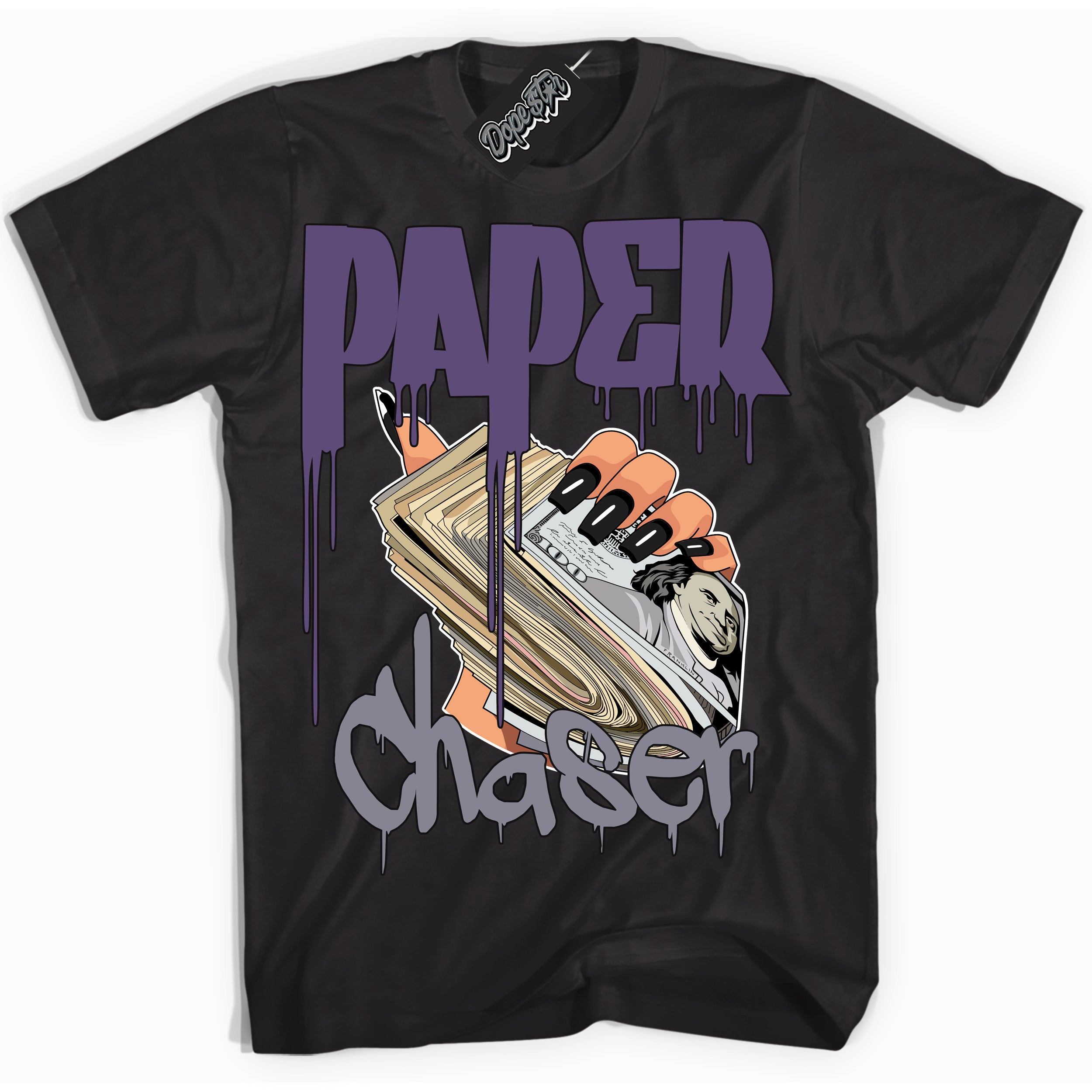 Cool Black Shirt with “ Paper Chaser” design that perfectly matches Punk Rock 1s Sneakers.