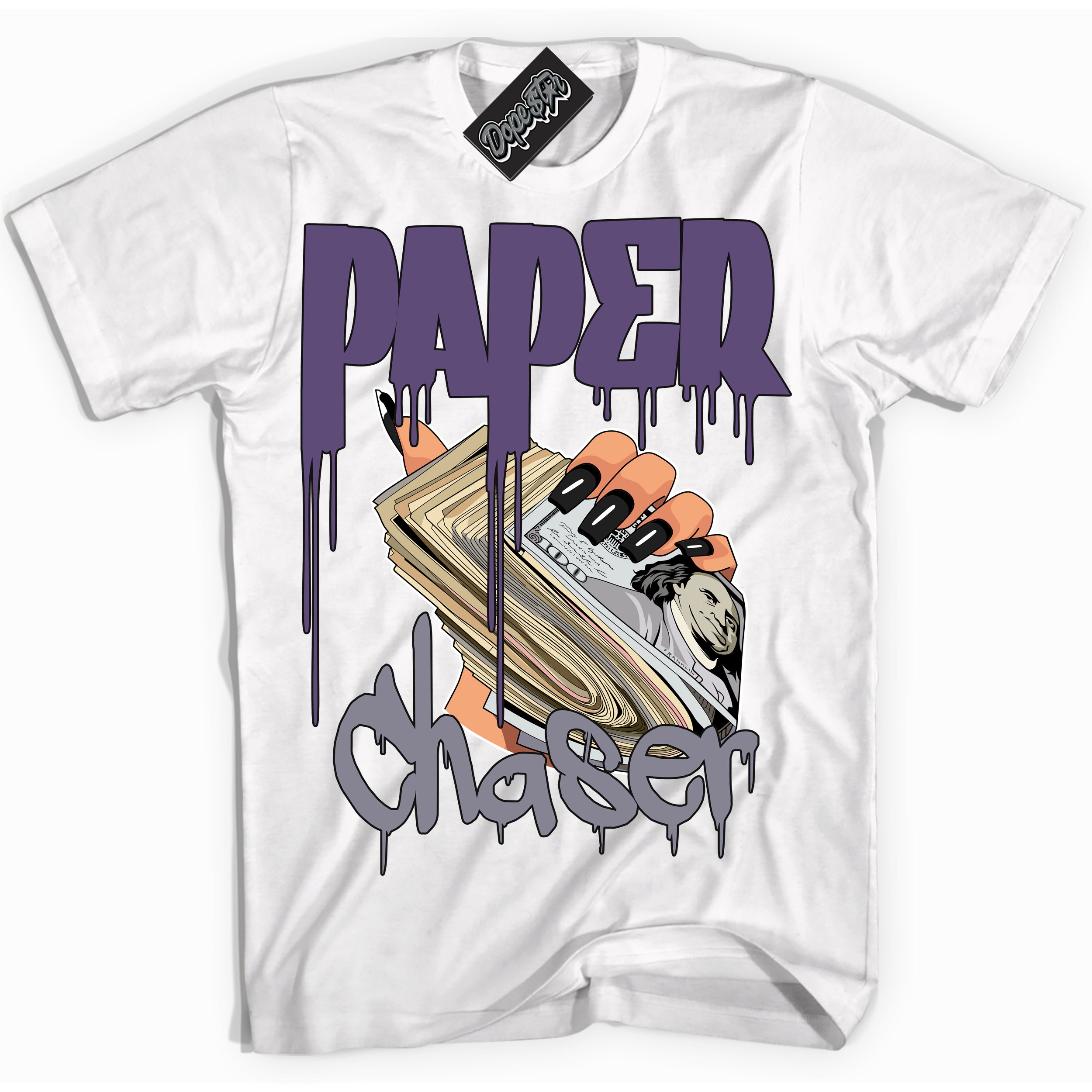 Cool White Shirt with “ Paper Chaser” design that perfectly matches Punk Rock 1s Sneakers.