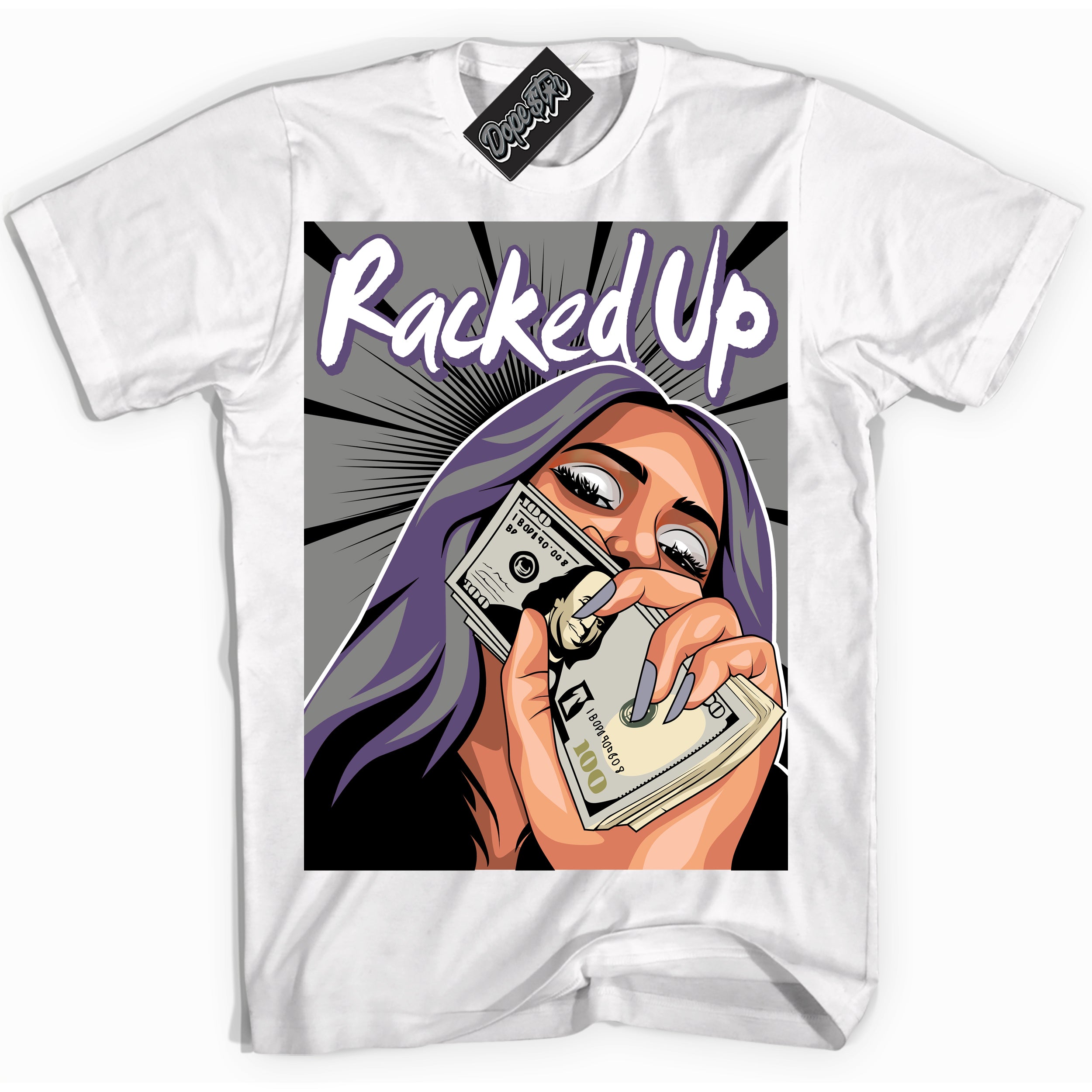 Cool White Shirt with “ Racked Up” design that perfectly matches Punk Rock 1s Sneakers.