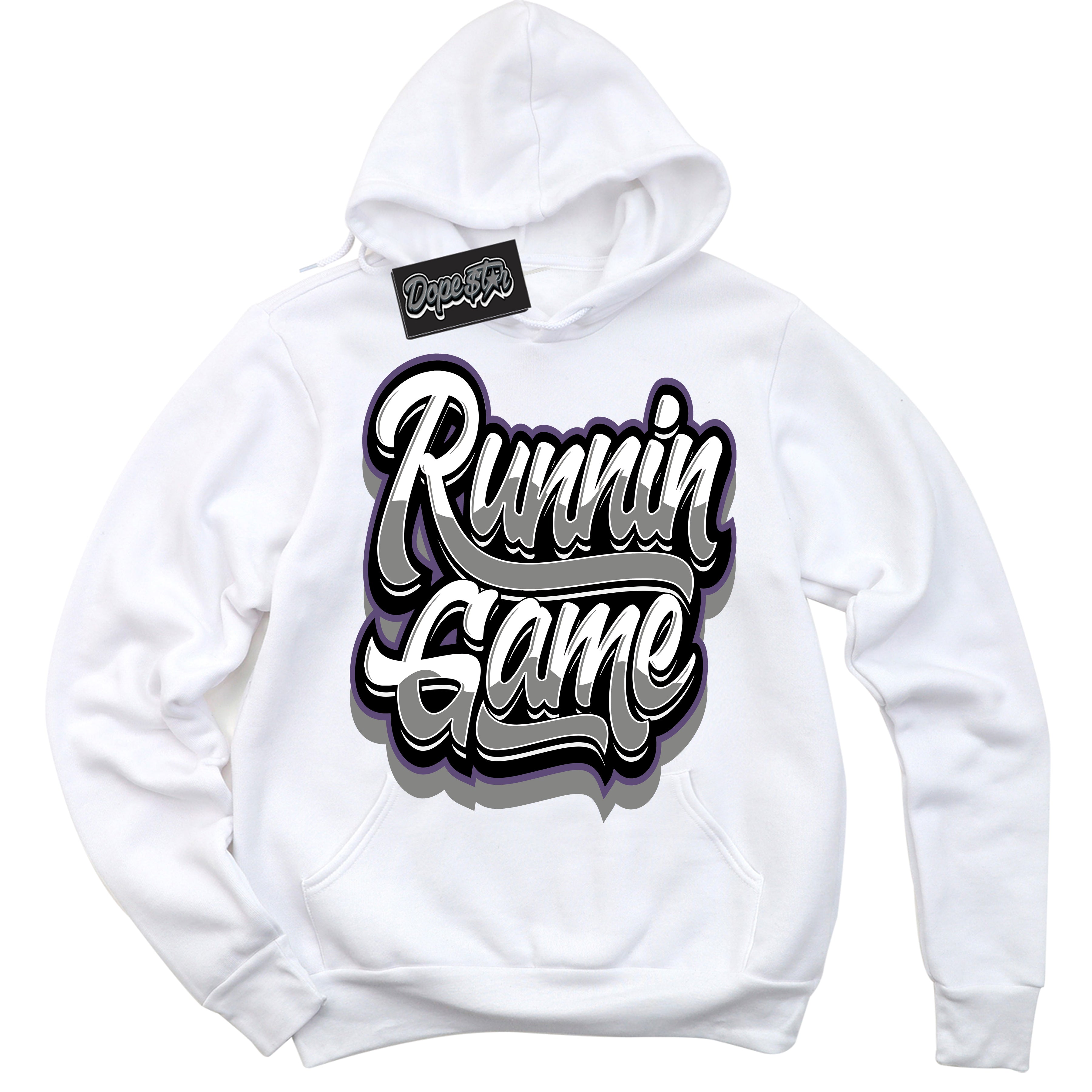 Cool White Hoodie with “ Running Game ”  design that Perfectly Matches Punk Rock 1s Sneakers.