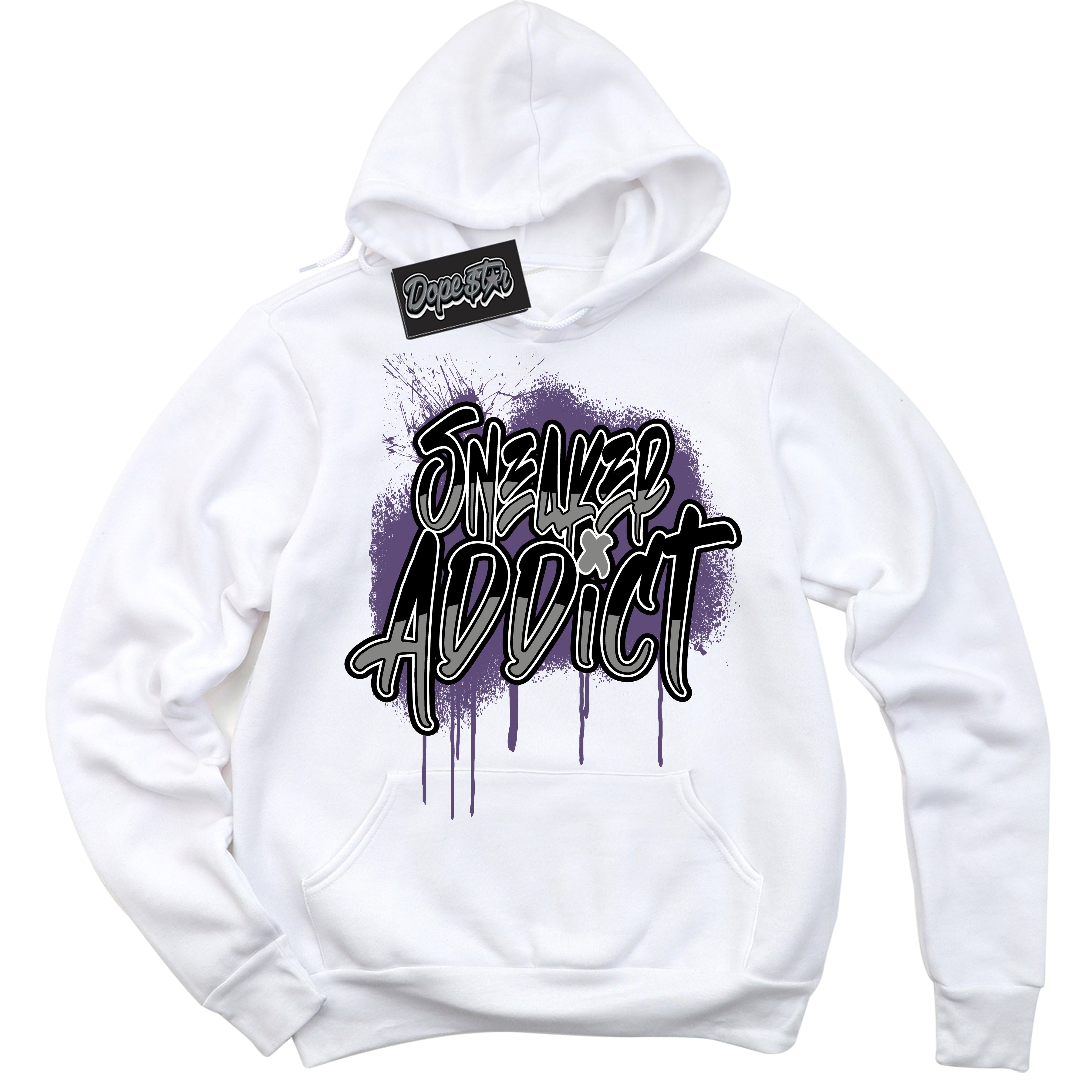 Cool White Hoodie with “ Sneaker Addict ”  design that Perfectly Matches Punk Rock 1s Sneakers.
