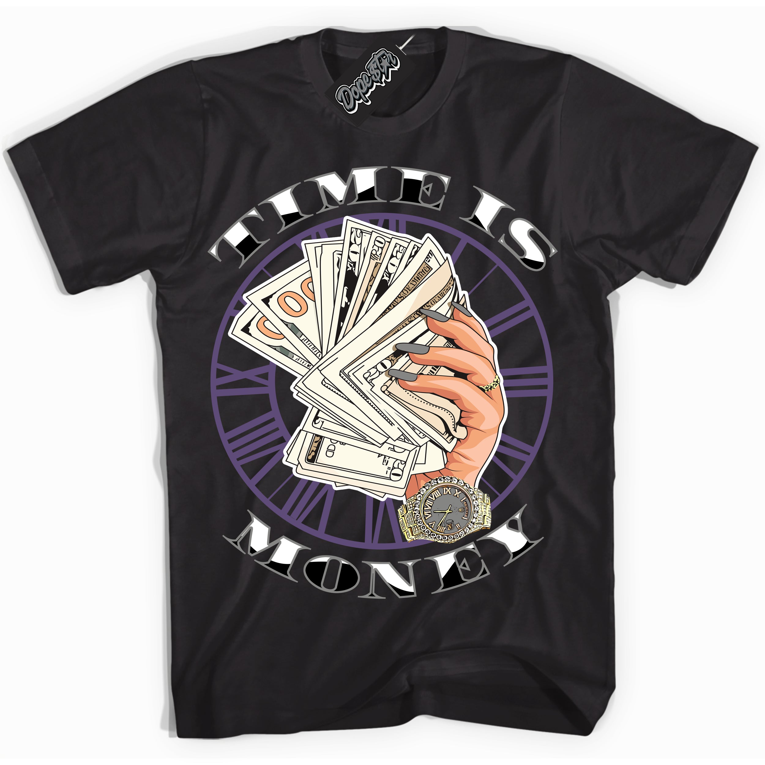 Cool Black Shirt with “ Time Is Money” design that perfectly matches Punk Rock 1s Sneakers.