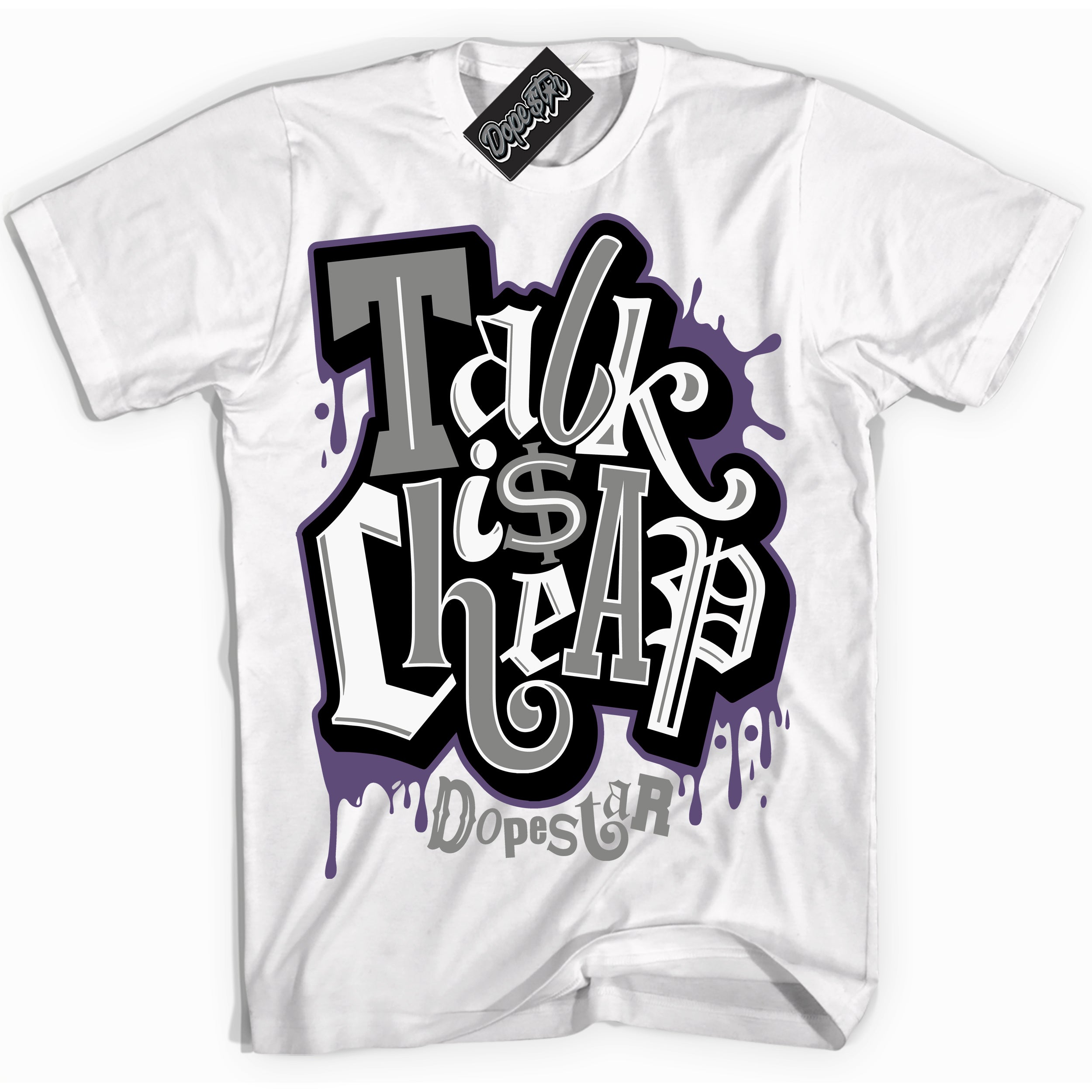 Cool White Shirt with “ Talk Is Cheap” design that perfectly matches Punk Rock 1s Sneakers.