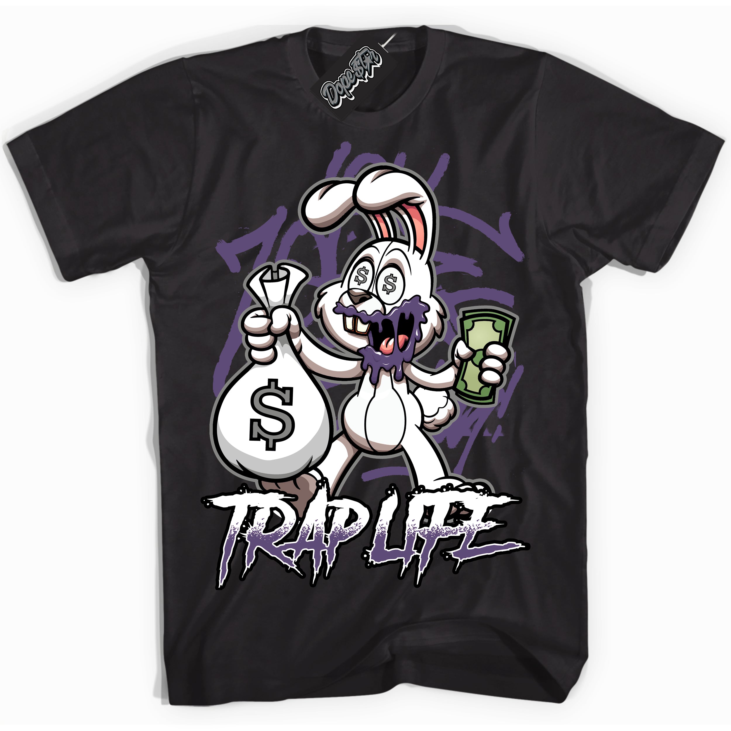 Cool Black Shirt with “ Trap Rabbit” design that perfectly matches Punk Rock 1s Sneakers.