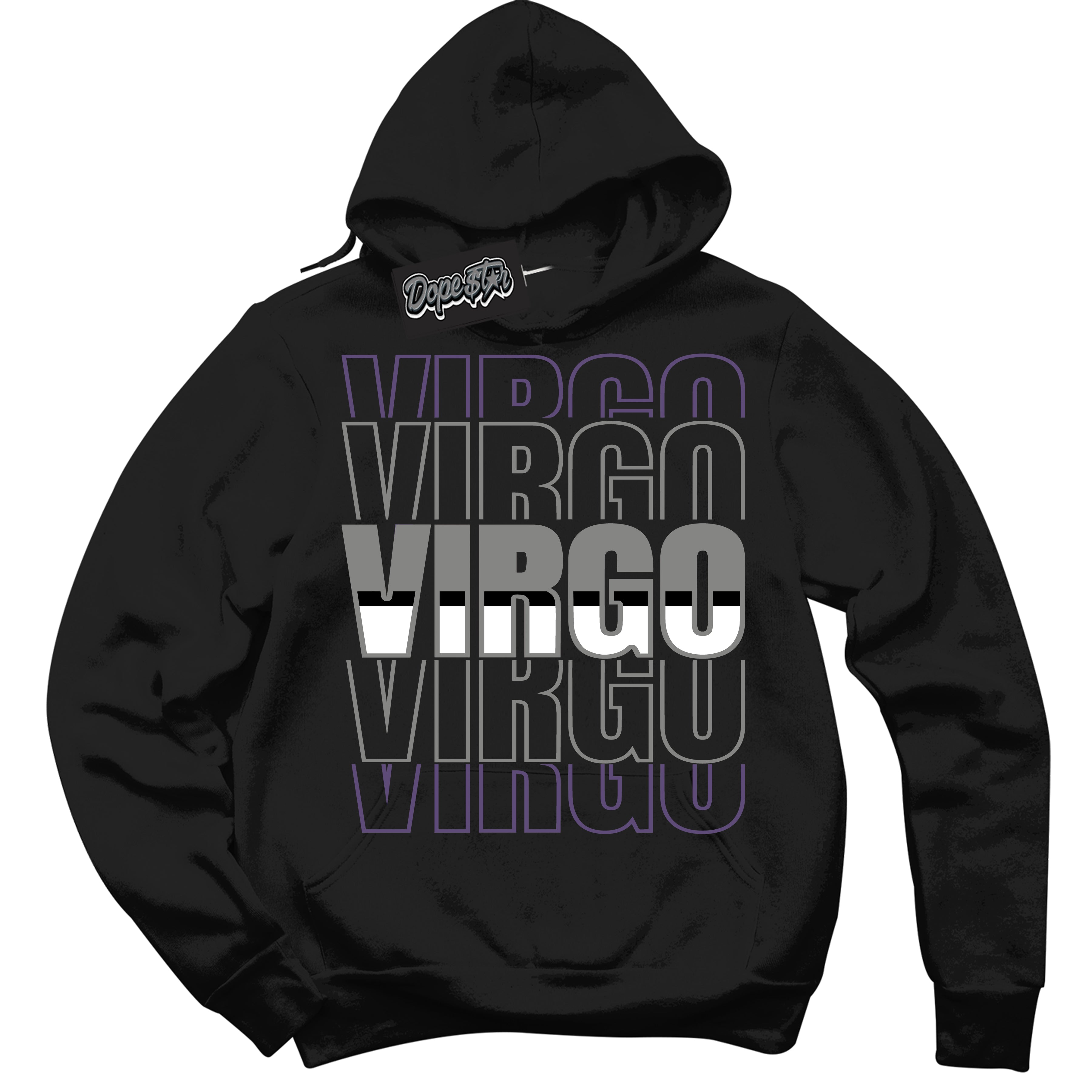 Cool Black Hoodie with “ Virgo ”  design that Perfectly Matches Punk Rock 1s Sneakers.