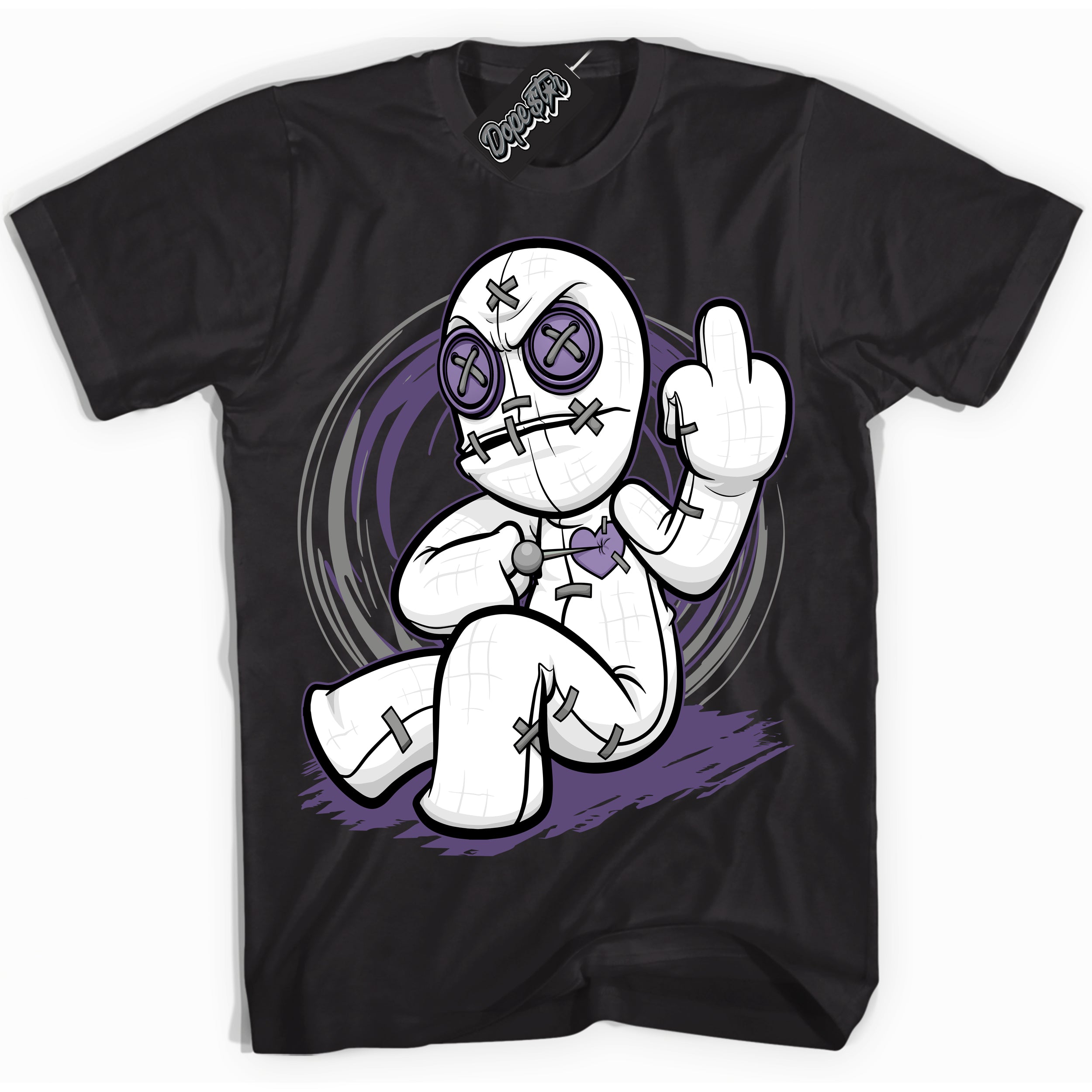 Cool Black Shirt with “ VooDoo Doll” design that perfectly matches Punk Rock 1s Sneakers.