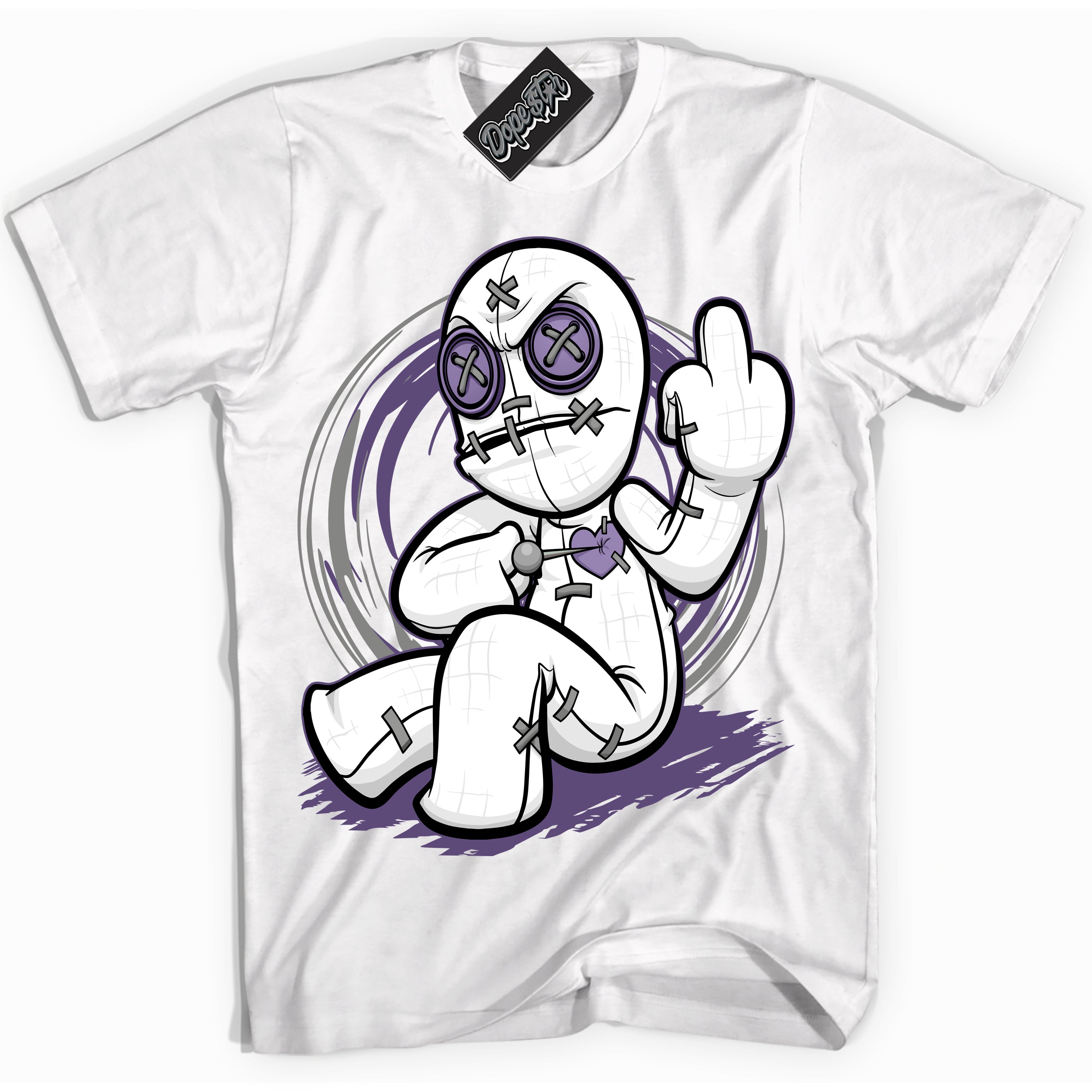Cool White Shirt with “ VooDoo Doll” design that perfectly matches Punk Rock 1s Sneakers.