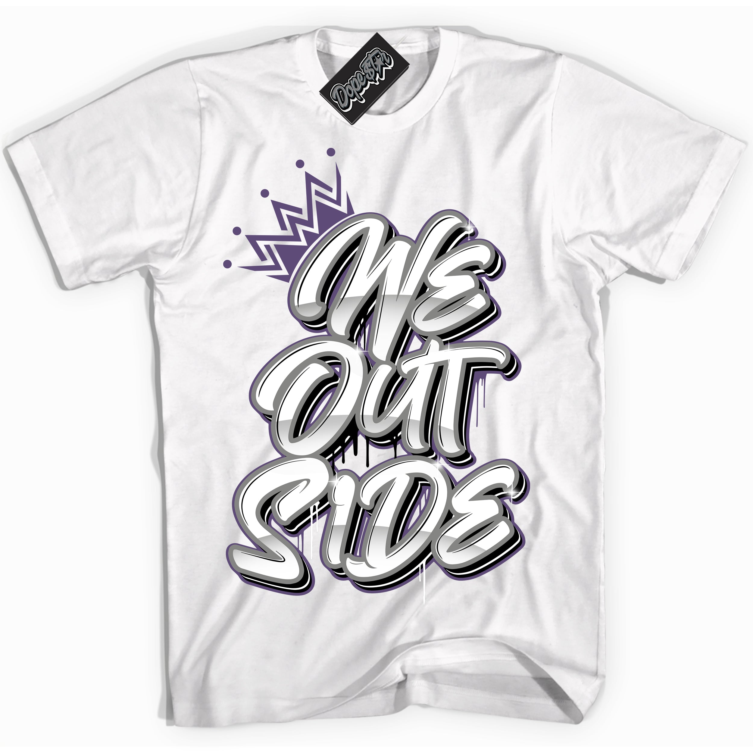 Cool White Shirt with “ We Outside” design that perfectly matches Punk Rock 1s Sneakers.