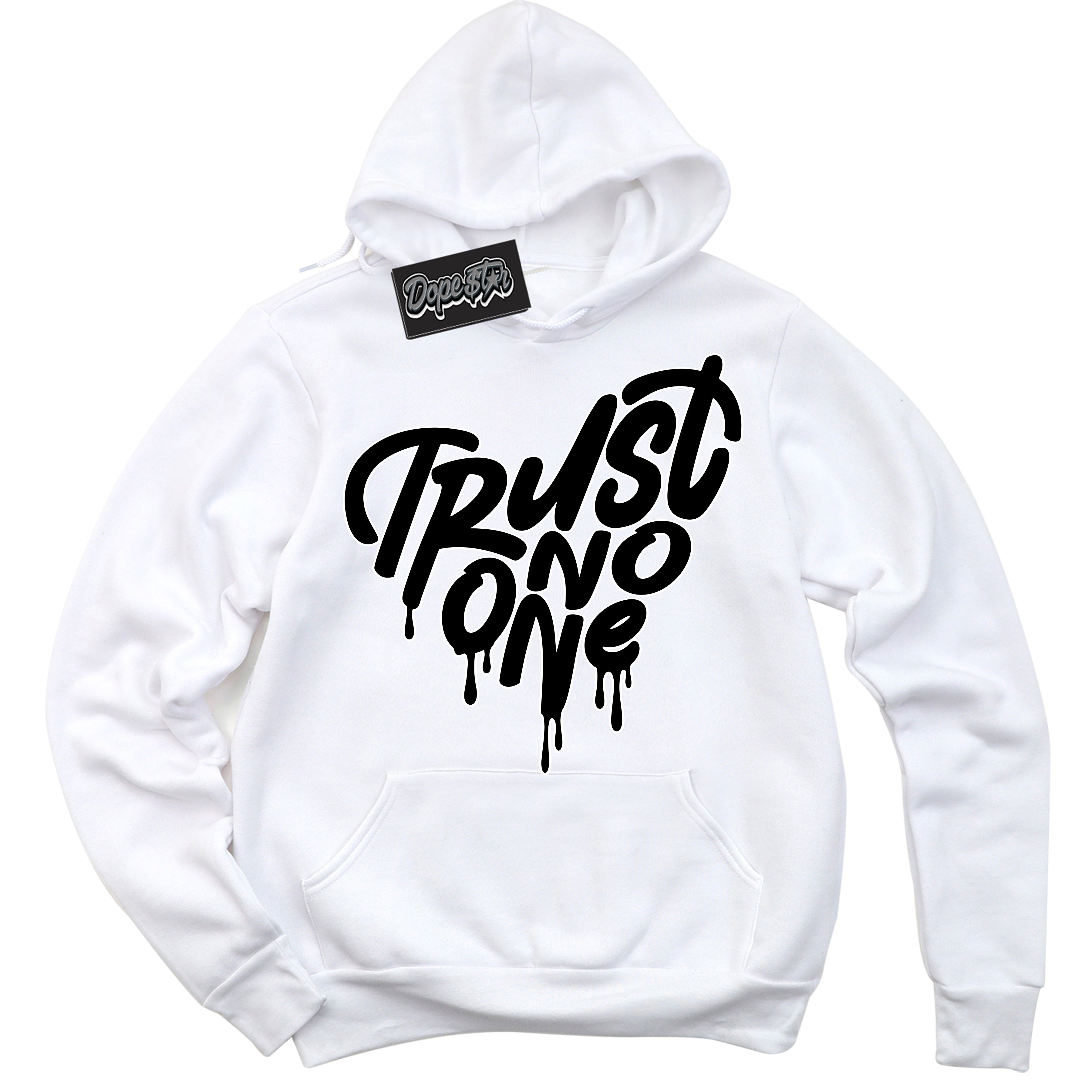 AJ1 Mid Off Noir Toe ‘Trust No One Heart’ – White Streetwear Hoodie | Sneaker Matching sweatshirt for AJ1 Mid Off Noir Toe | Men's and Women's Streetwear Graphic Hoodie by Sneaker Shirts Outlet.
