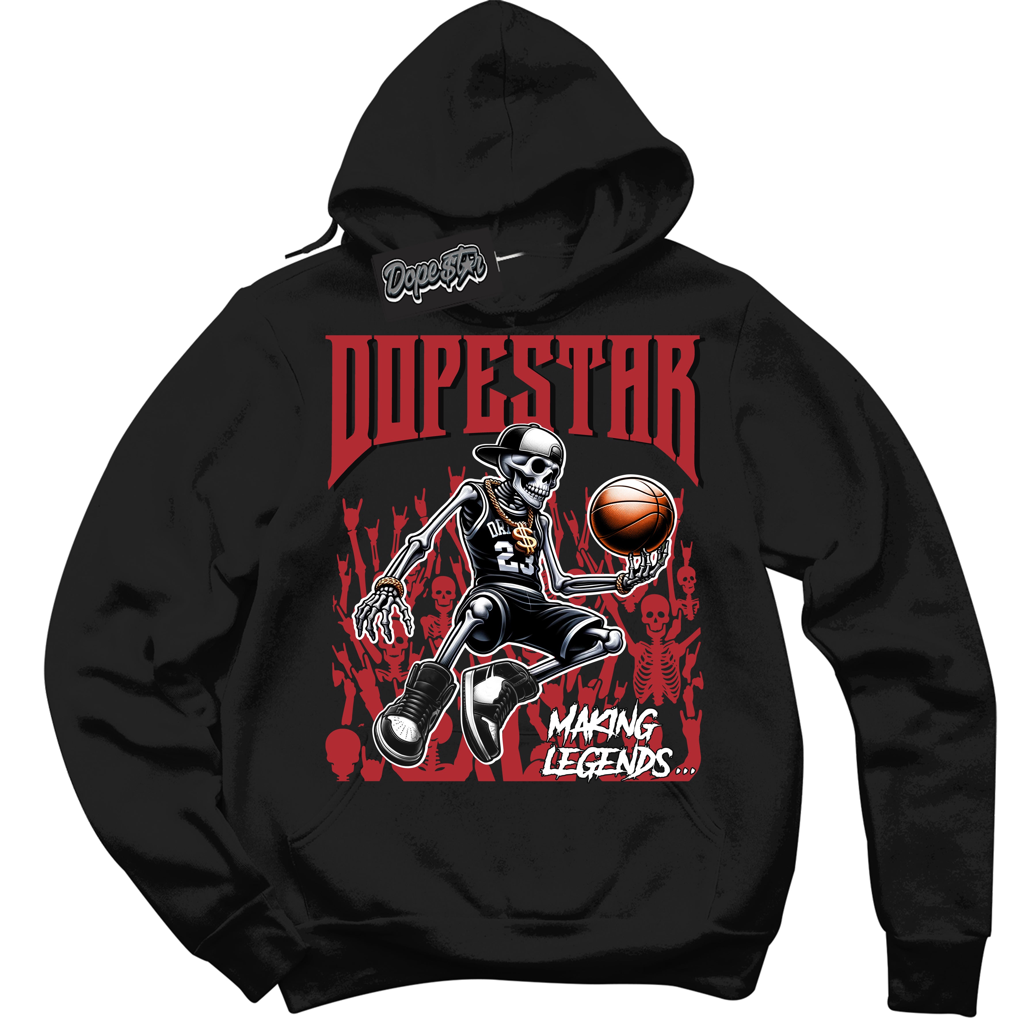 Cool Black Hoodie with “ Making Legends ”  design that Perfectly Matches Lost And Found 1s Sneakers.