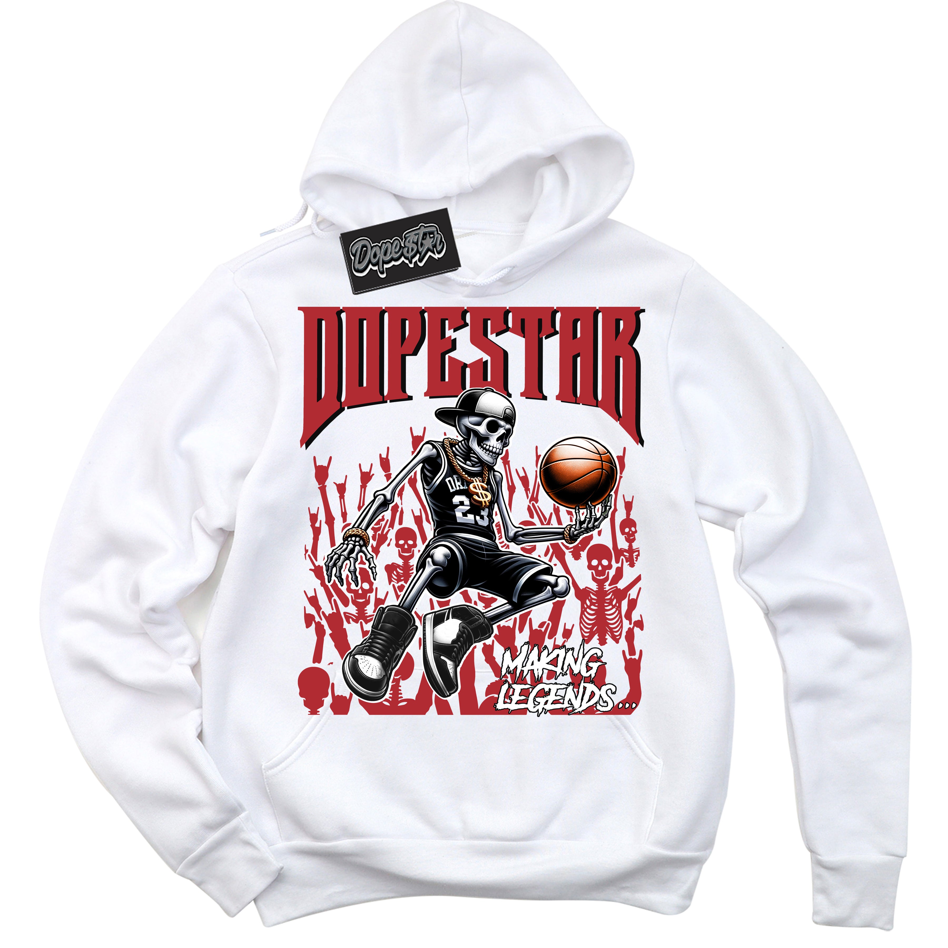 Cool White Hoodie with “ Making Legends ”  design that Perfectly Matches Lost And Found 1s Sneakers.