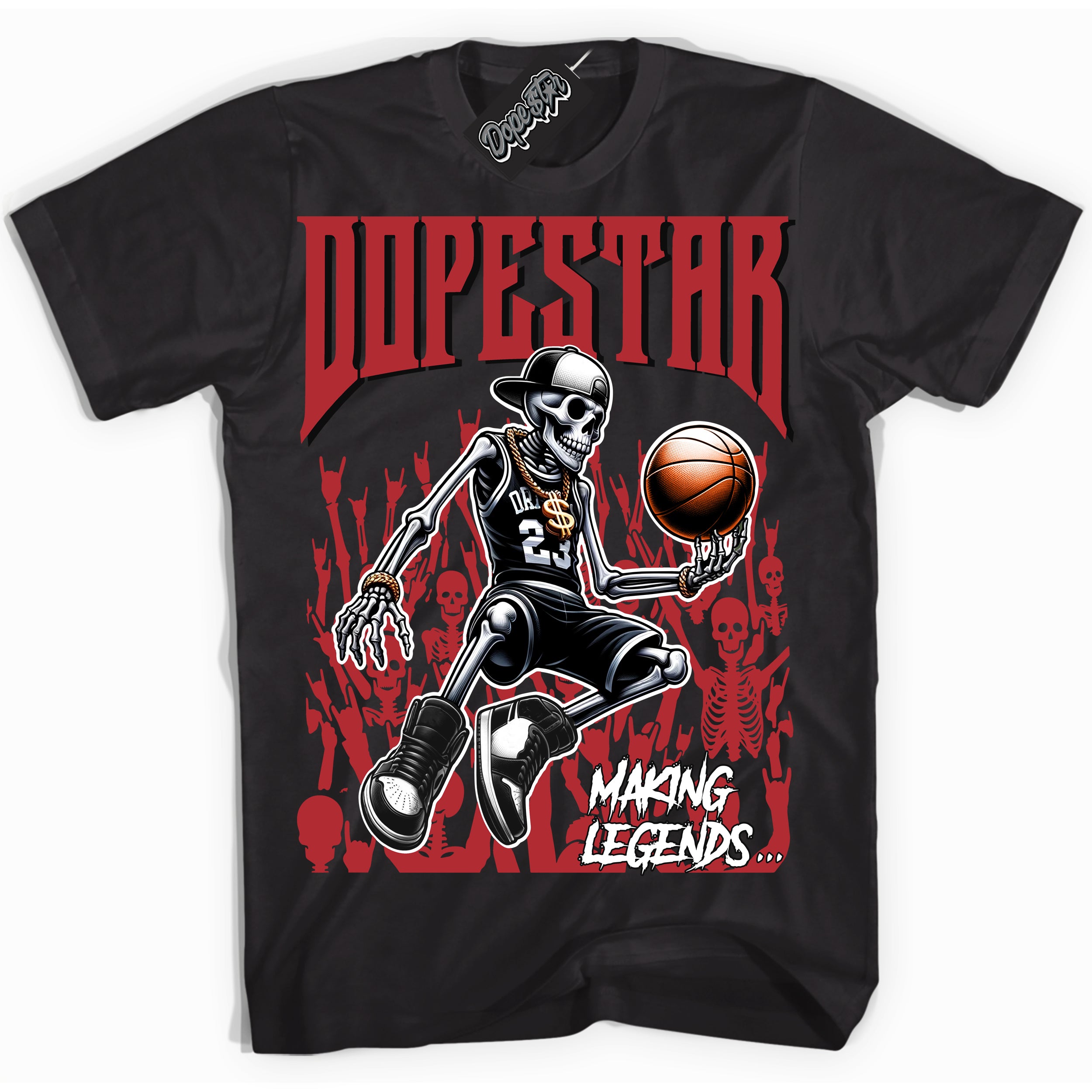 Cool Black Shirt with “ Making Legends ” design that perfectly matches Lost And Found 1s Sneakers.