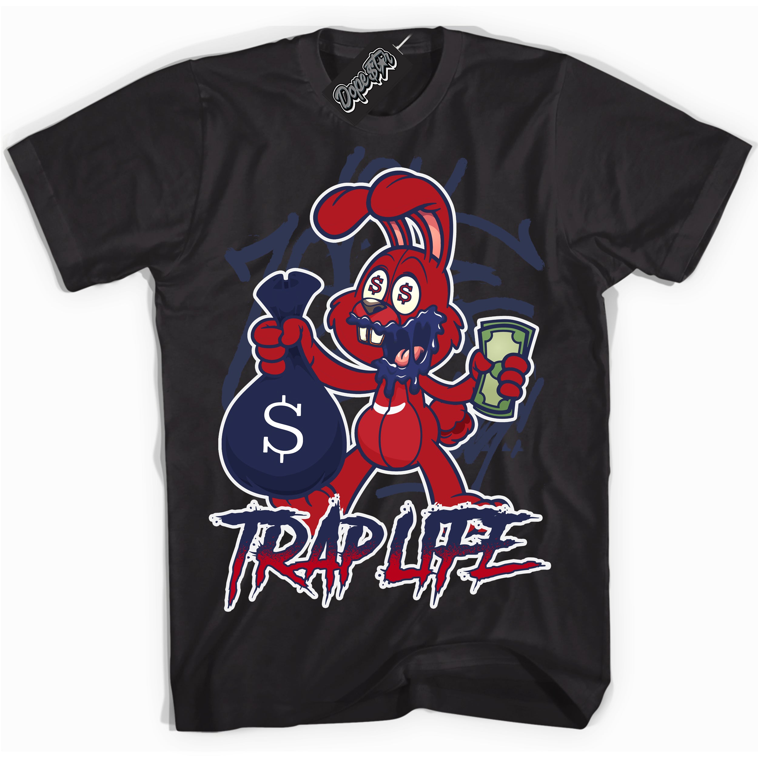 Cool Black Shirt with “Trap Rabbit” design that perfectly matches the Howard University 1s Jordans.