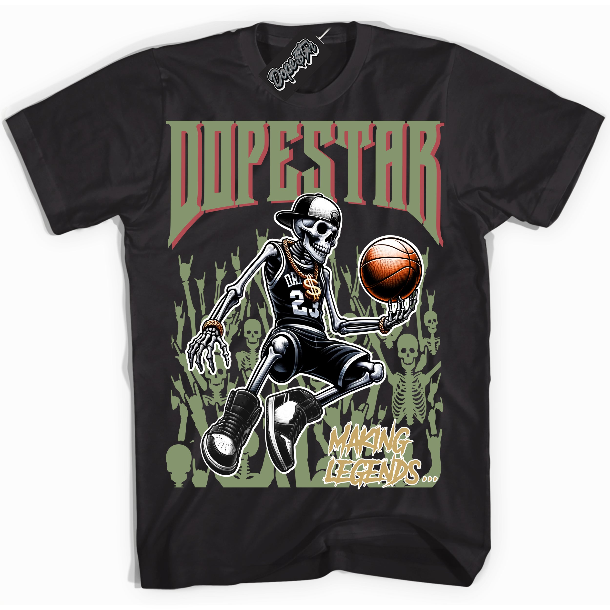 Cool Black Shirt with “ Making Legends ” design that perfectly matches Year Of The Dragon 1s Sneakers.