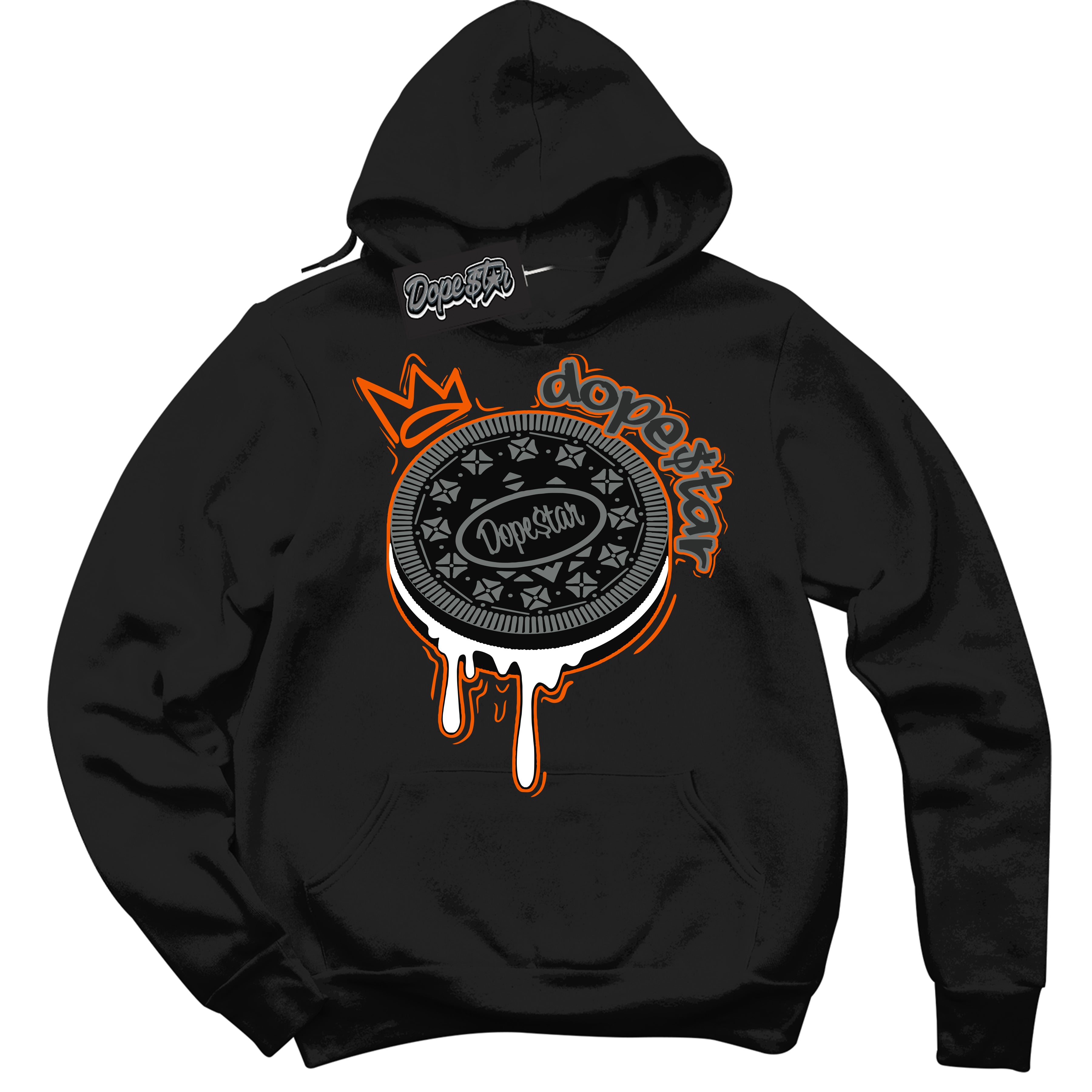 Cool Black Graphic DopeStar Hoodie with “  Oreo DS  “ print, that perfectly matches Fear Pack 3s sneakers