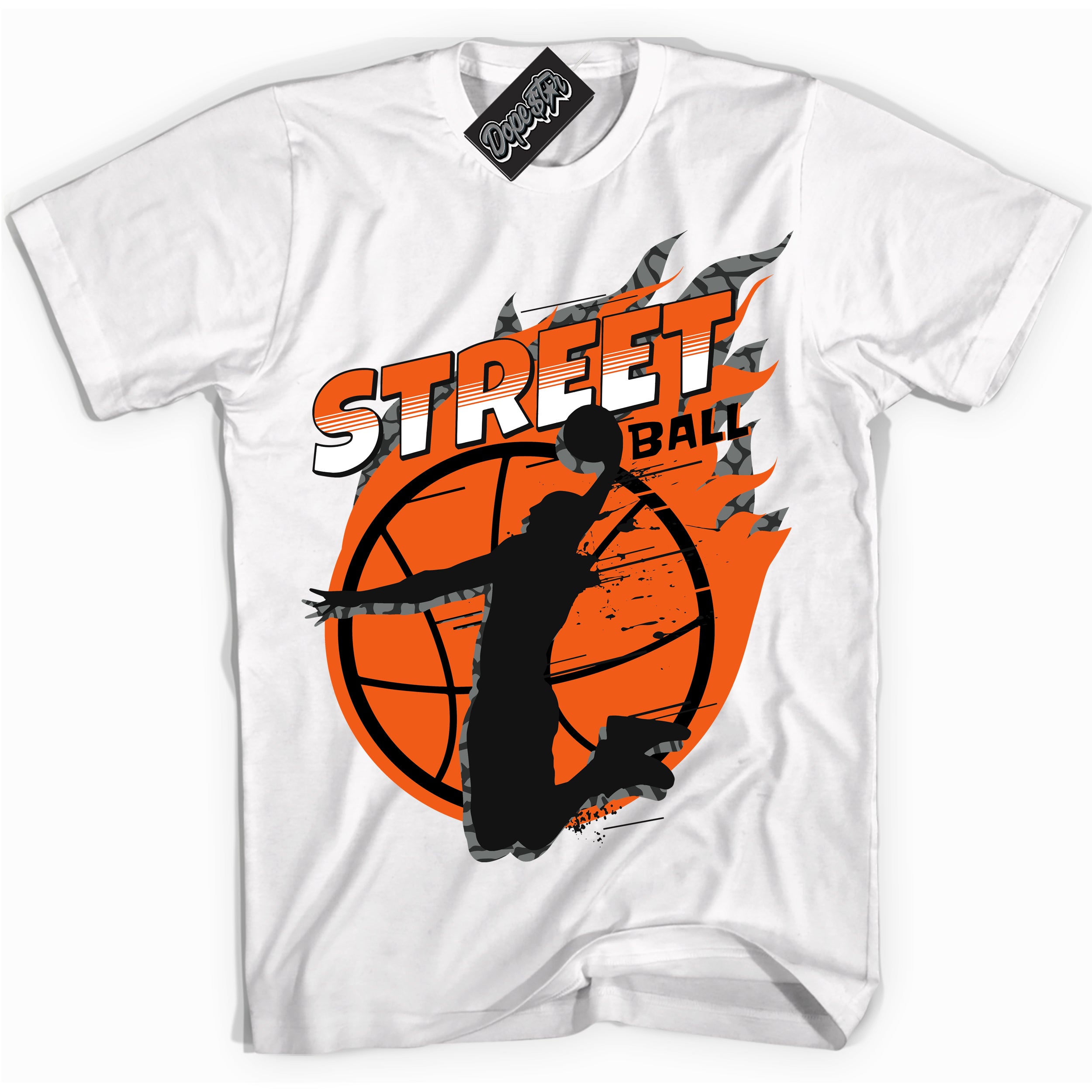 Cool White graphic tee with “ Street Ball ” design, that perfectly matches Fear Pack 3s sneakers 