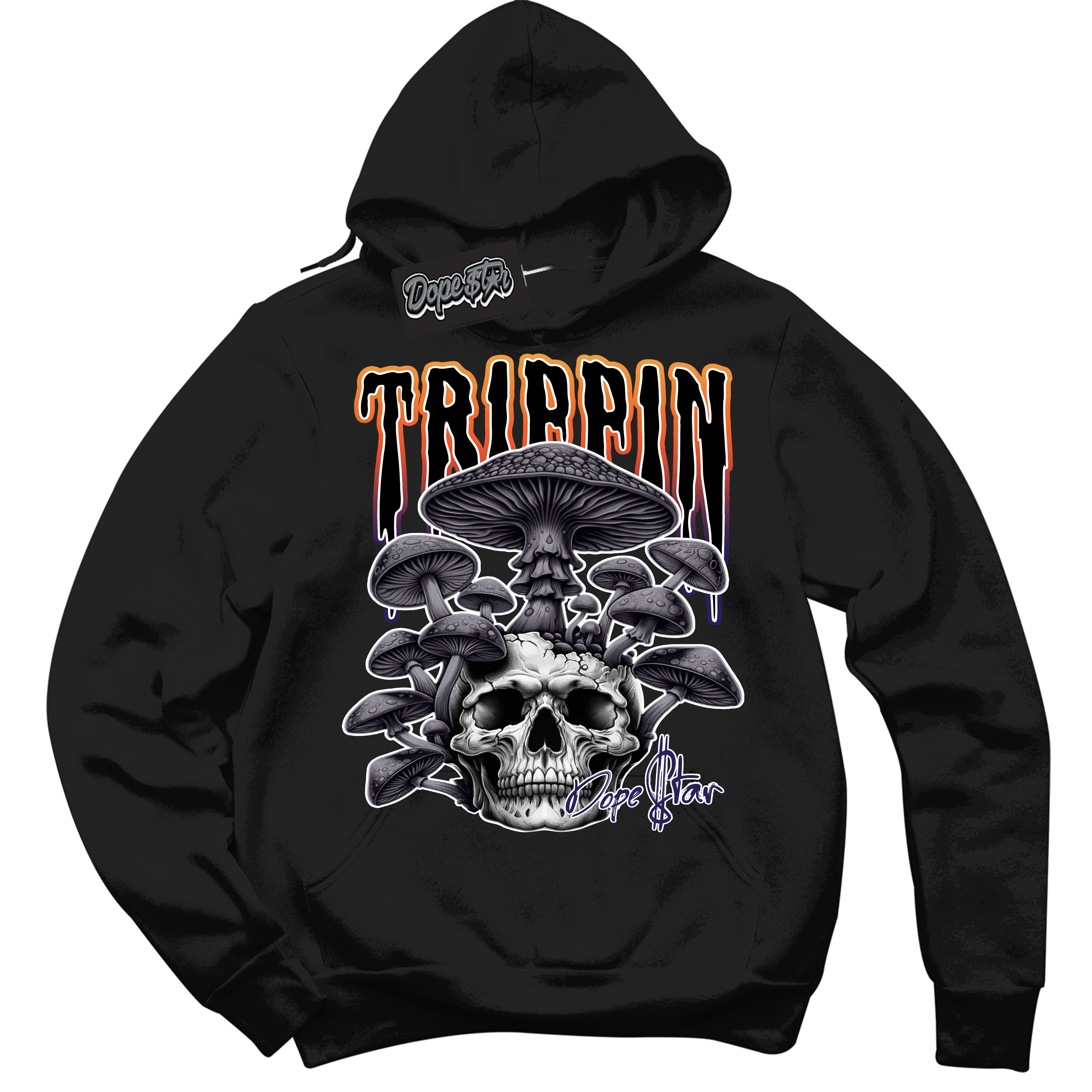 Cool Black Hoodie with “ Trippin”  design that Perfectly Matches J Balvin Rio 3s Sneakers.