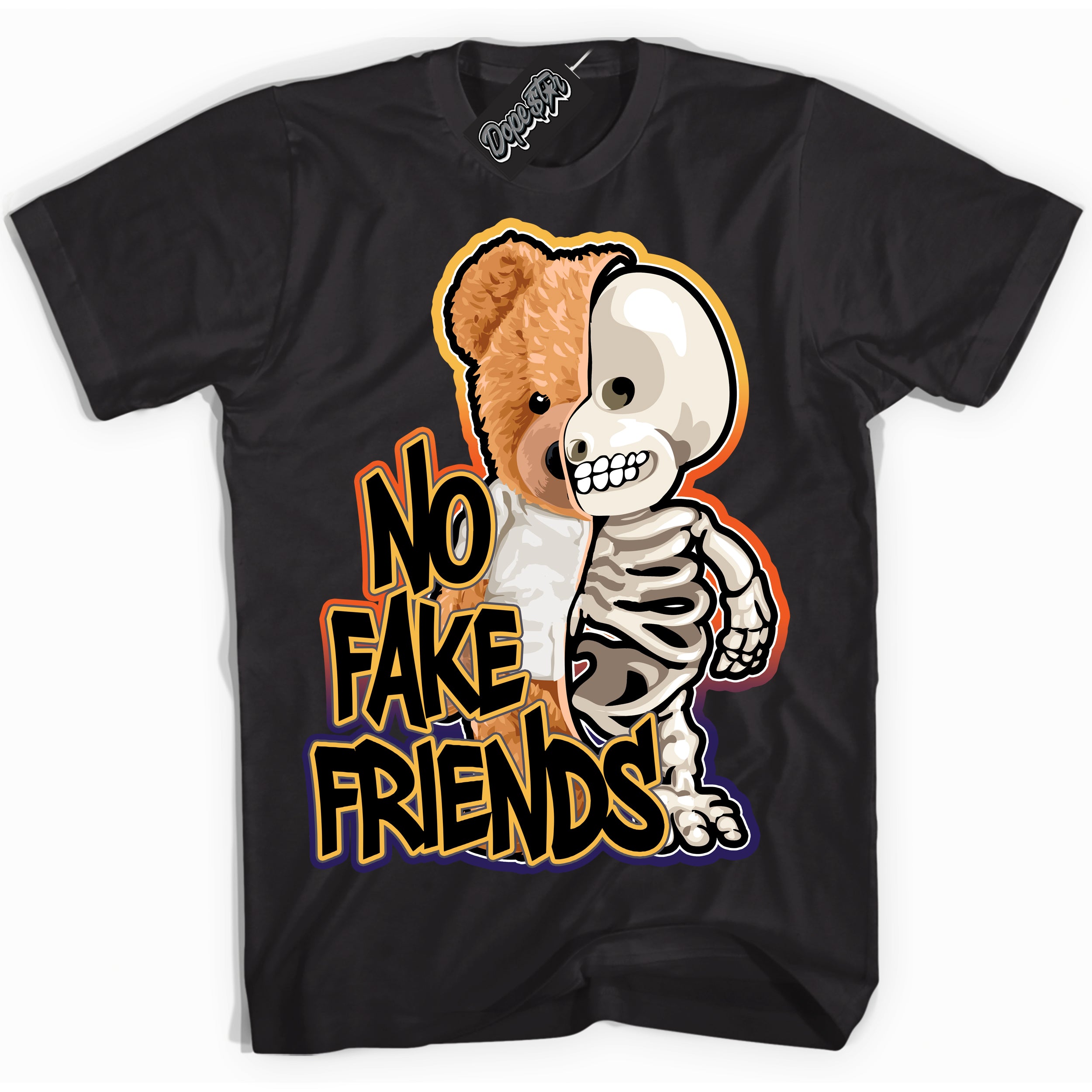 Cool Black Shirt with “ No Fake Friends” design that perfectly matches J Balvin Rio 3s Sneakers.