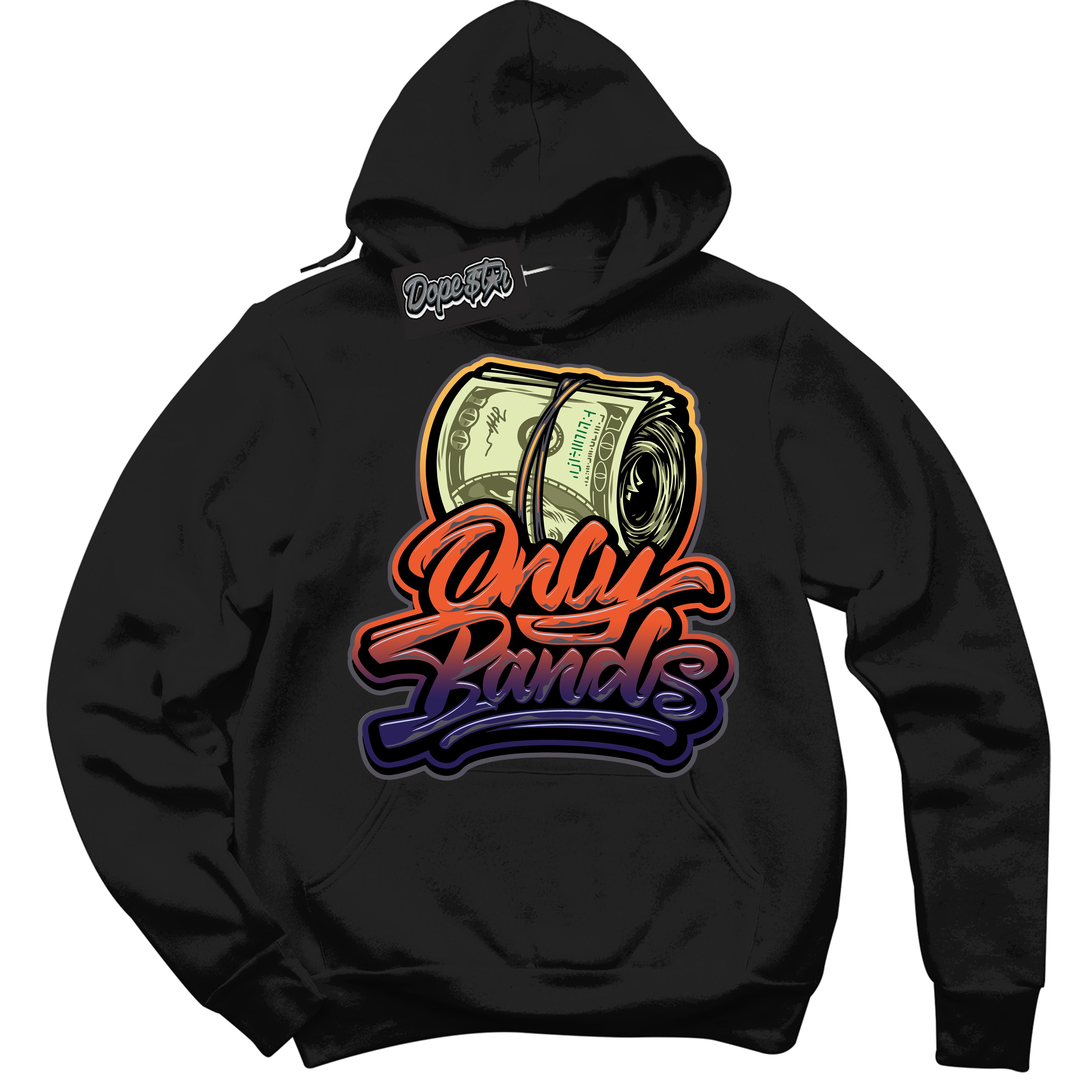 Cool Black Hoodie with “ Only Bands ”  design that Perfectly Matches J Balvin Rio 3s Sneakers.