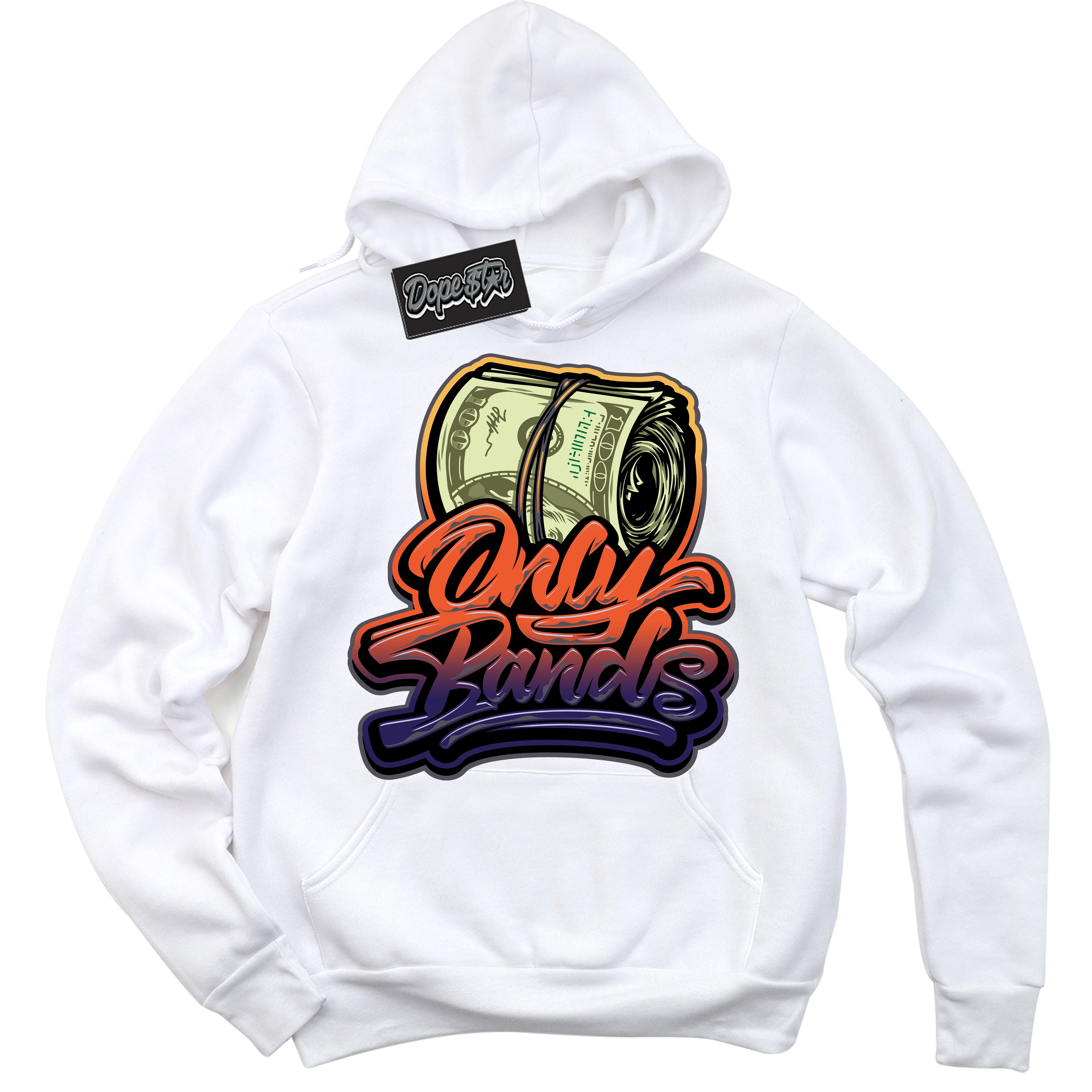 Cool White Hoodie with “ Only Bands ”  design that Perfectly Matches J Balvin Rio 3s Sneakers.