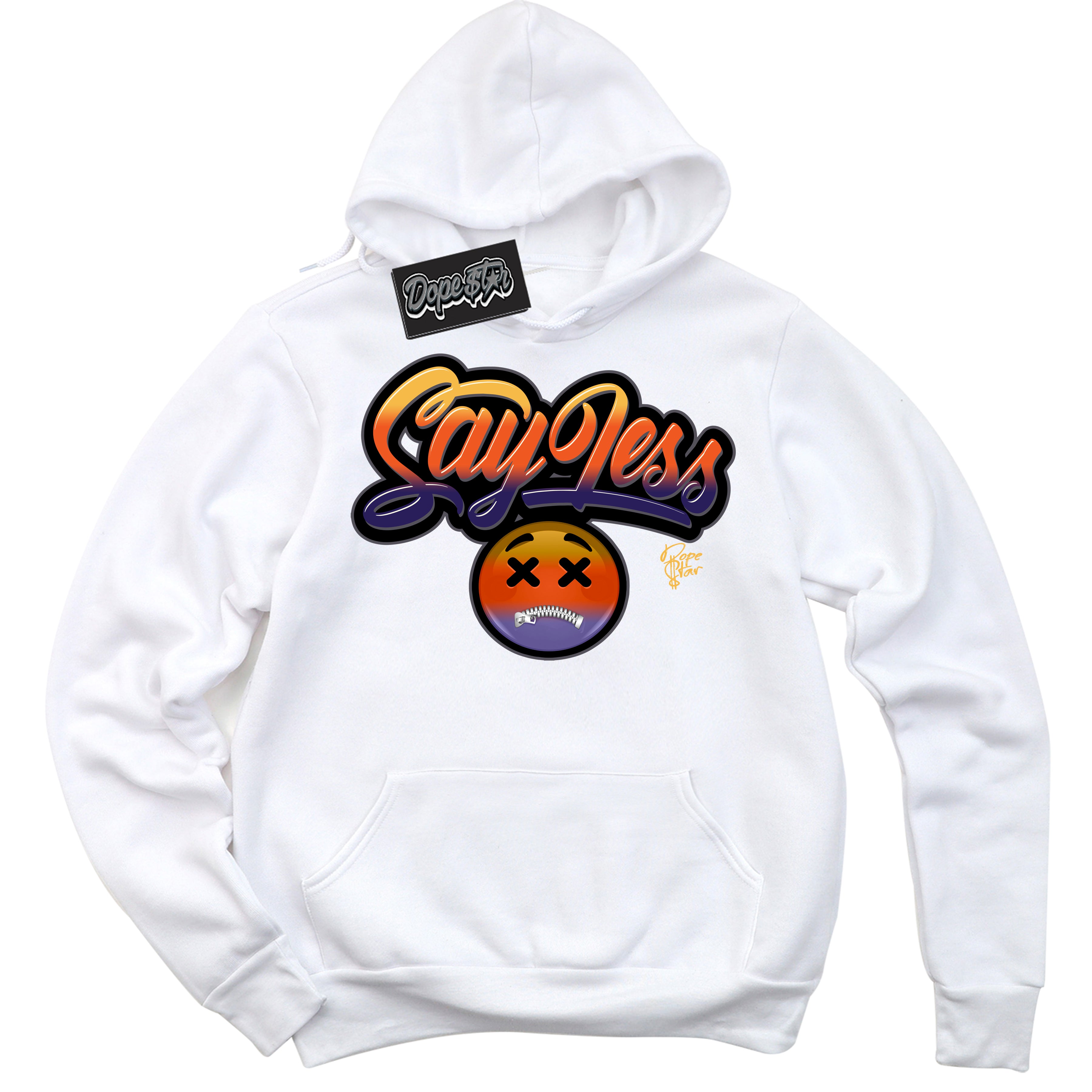 Cool White Hoodie with “ Say Less ”  design that Perfectly Matches J Balvin Rio 3s Sneakers.