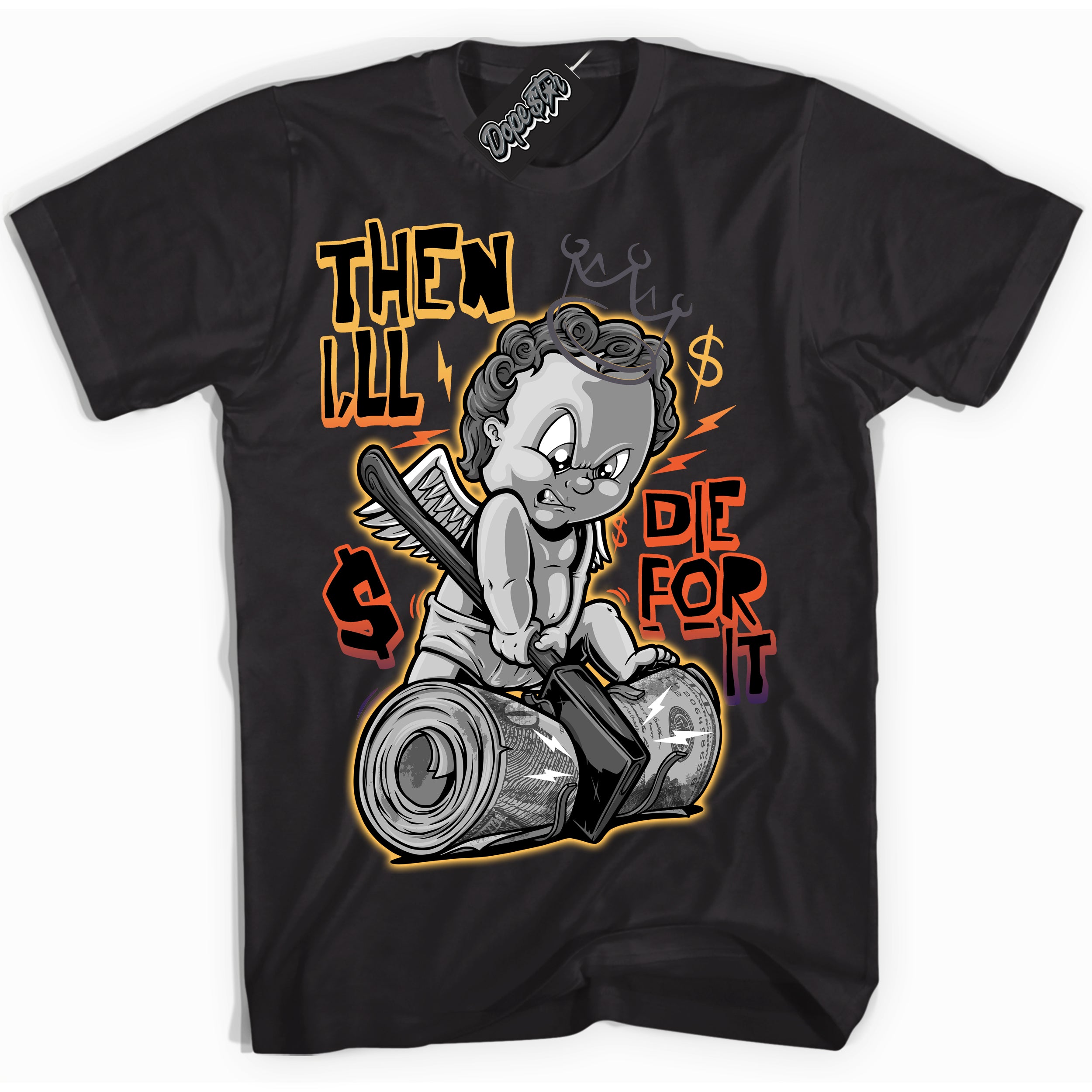 Cool Black Shirt with “ Then I'll” design that perfectly matches J Balvin Rio 3s Sneakers.